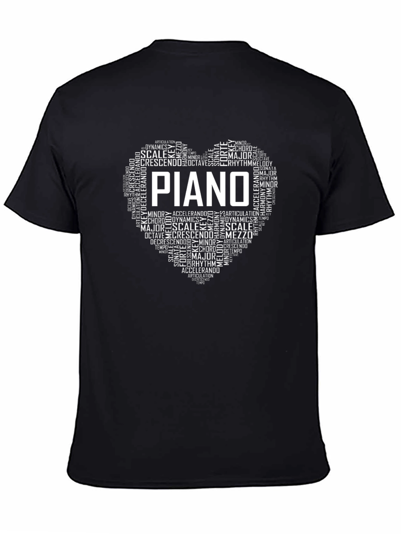 Piano Music Heart T-Shirt - Musician Tee