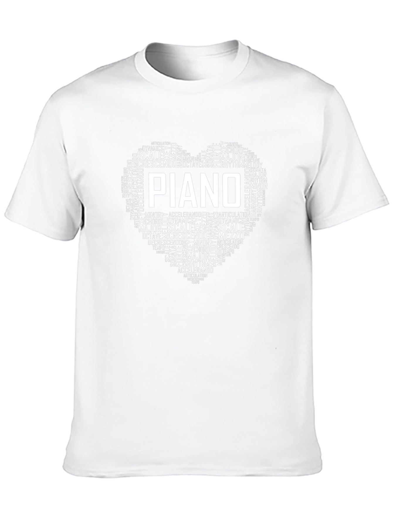 Piano Music Heart T-Shirt - Musician Tee
