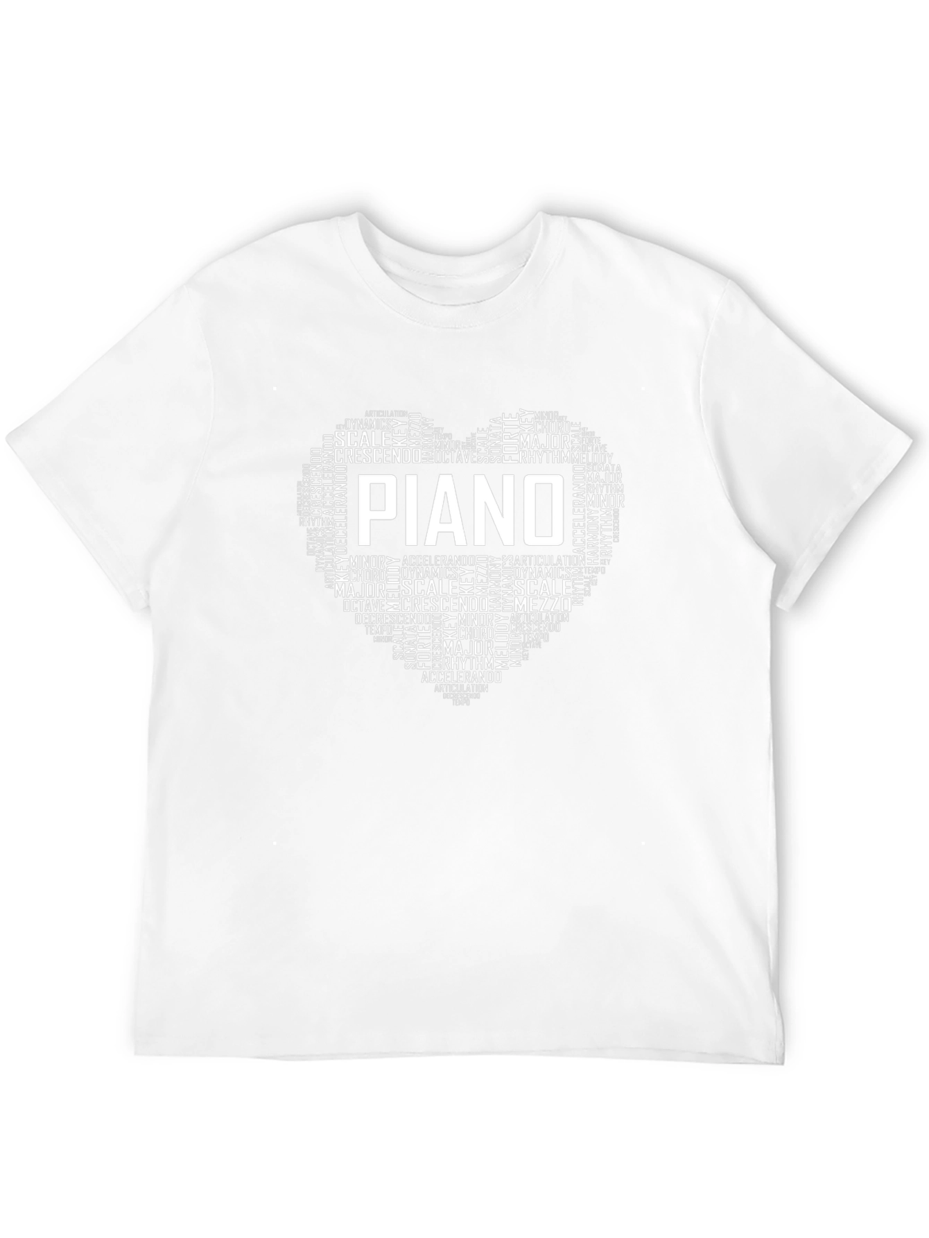 Piano Music Heart T-Shirt - Musician Tee