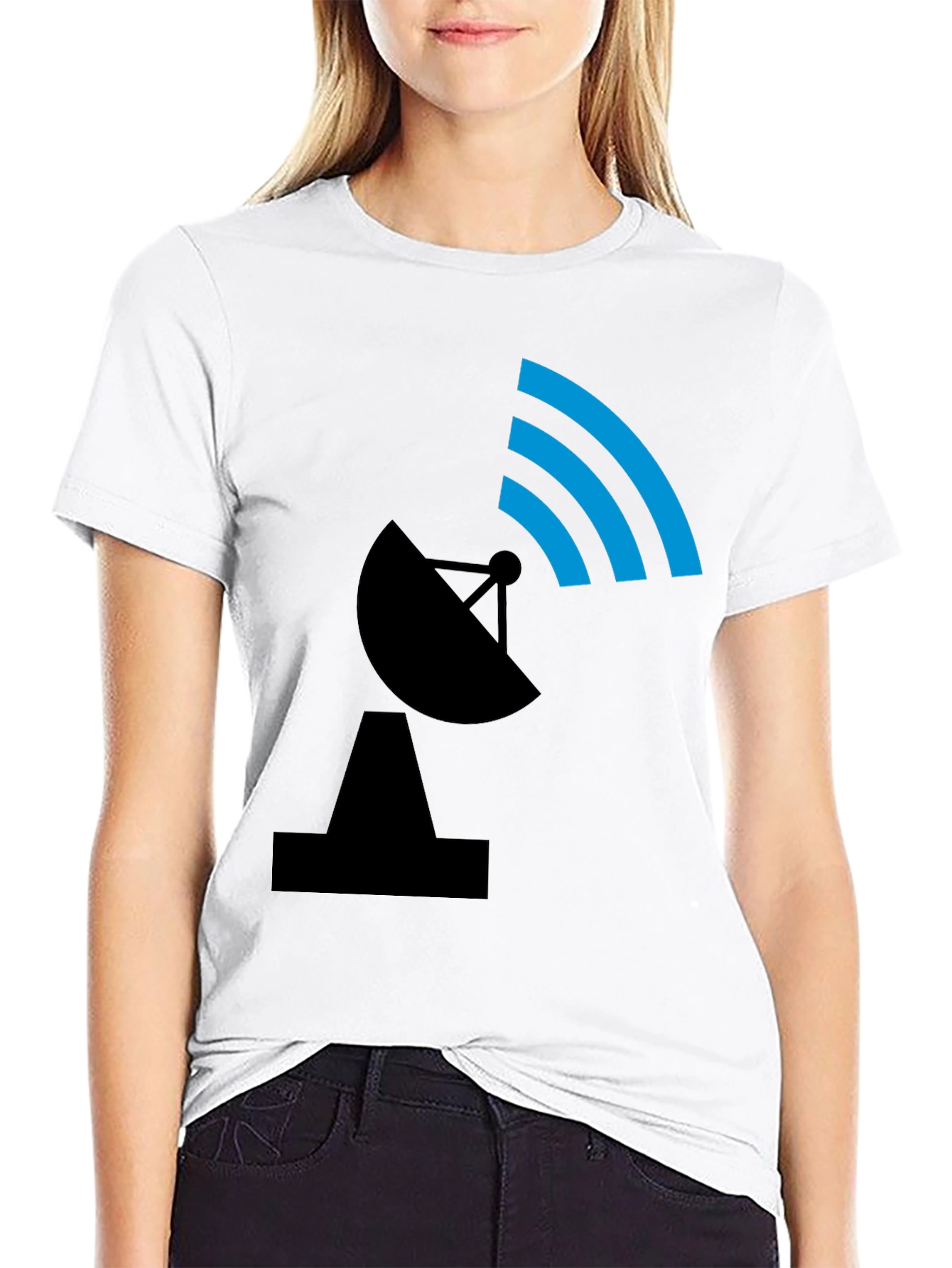 Satellite Dish Graphic Tee - Black
