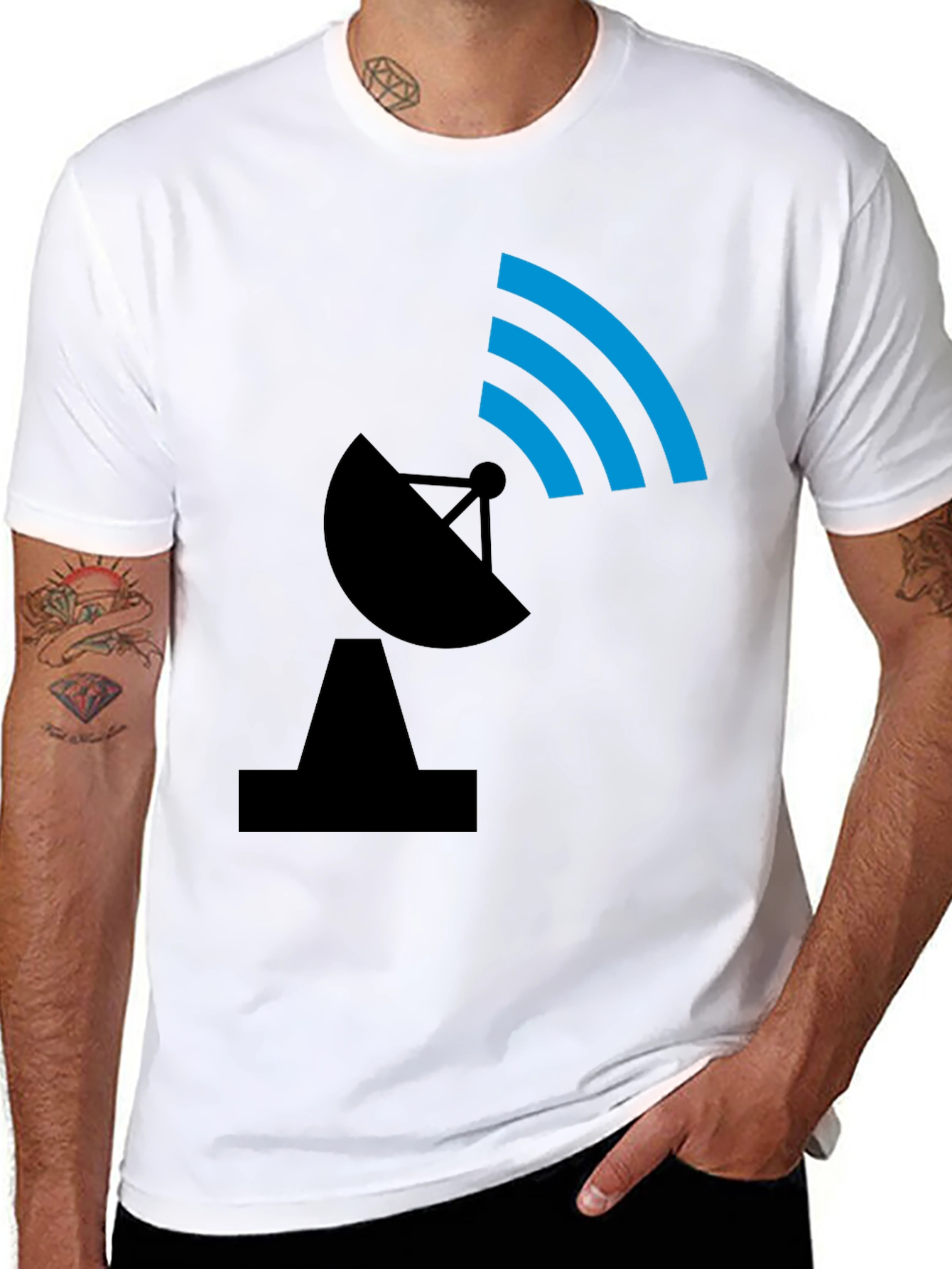 Satellite Dish Graphic Tee - Black