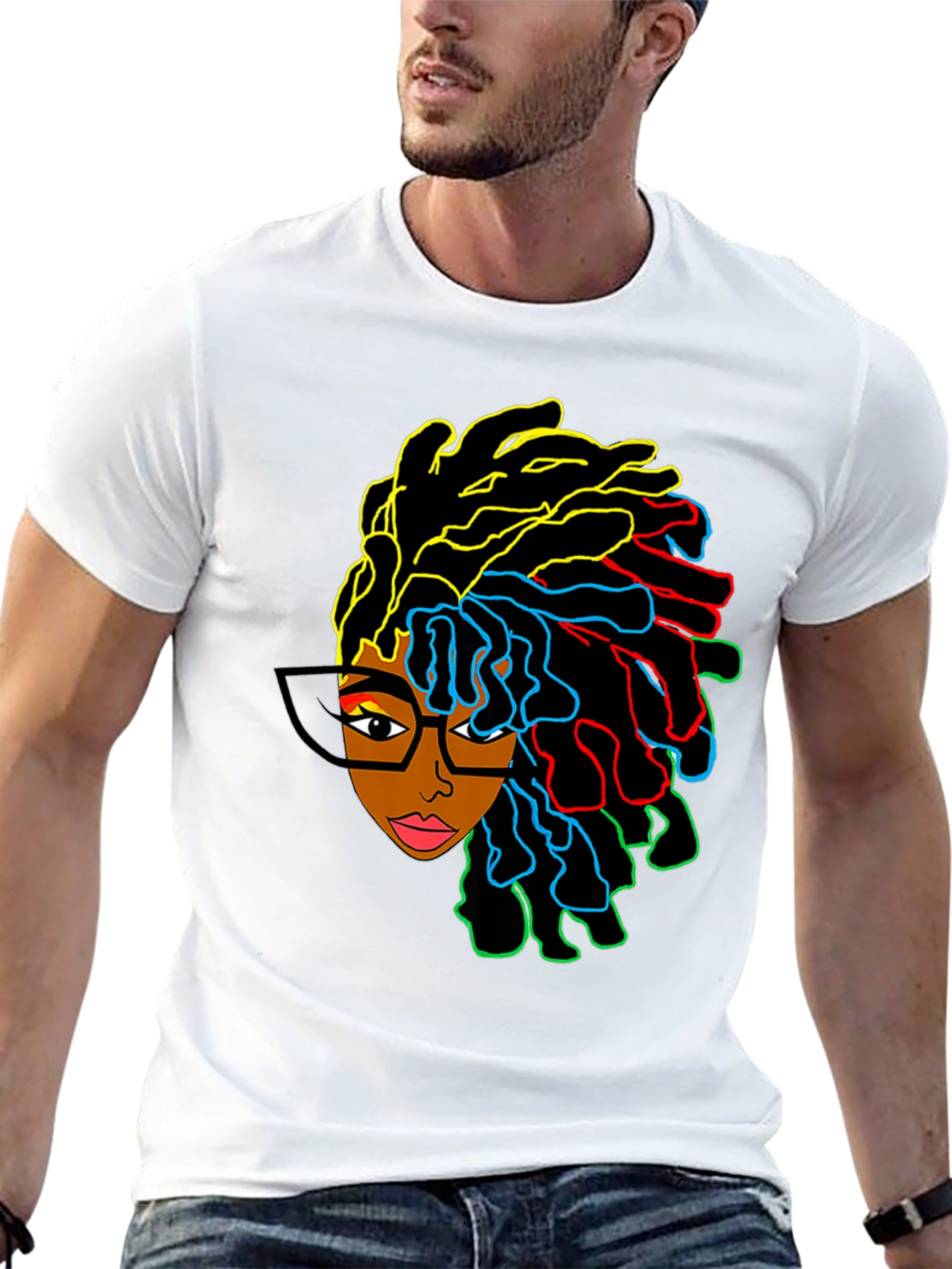 Vibrant Afro Woman Graphic Tee