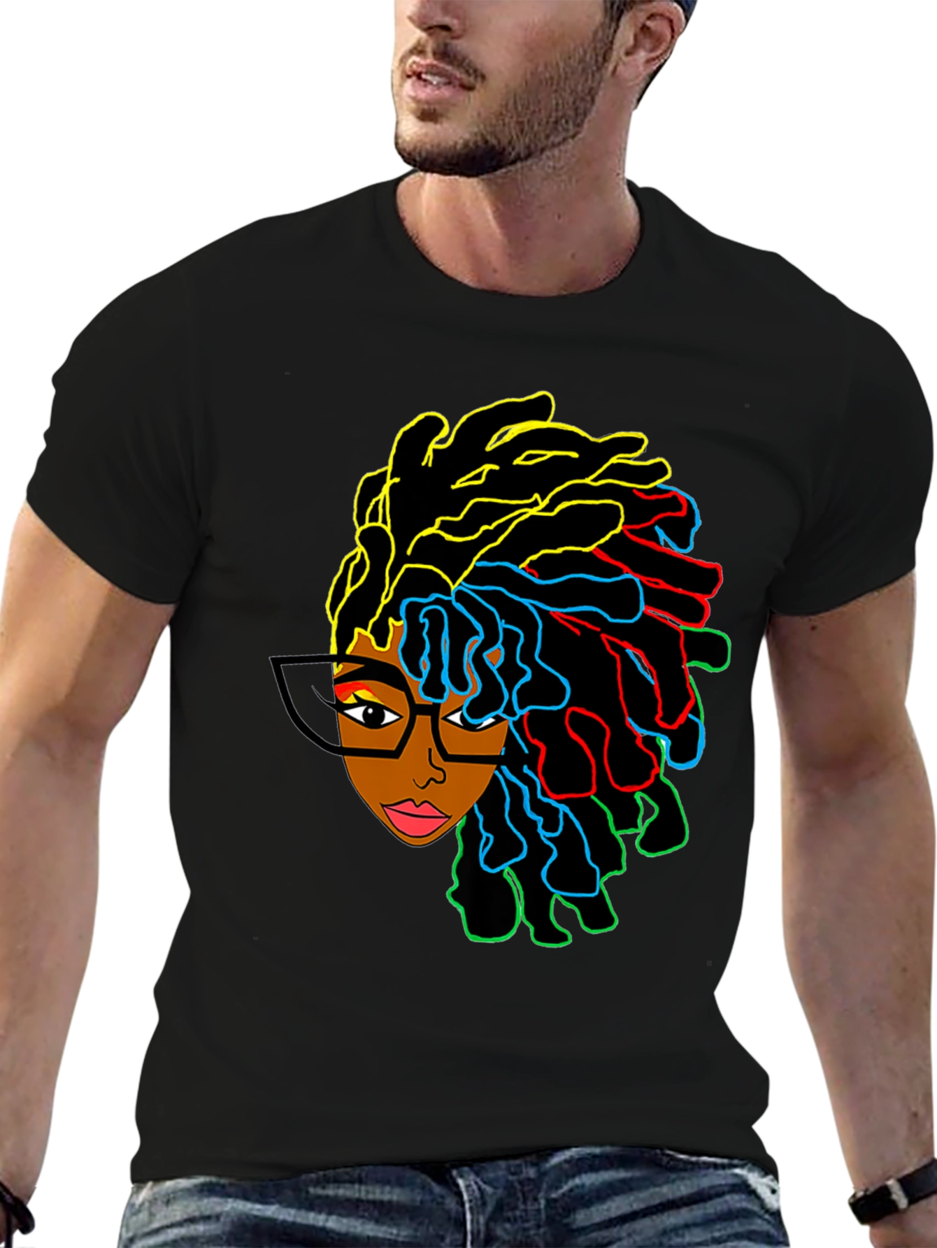 Vibrant Afro Woman Graphic Tee