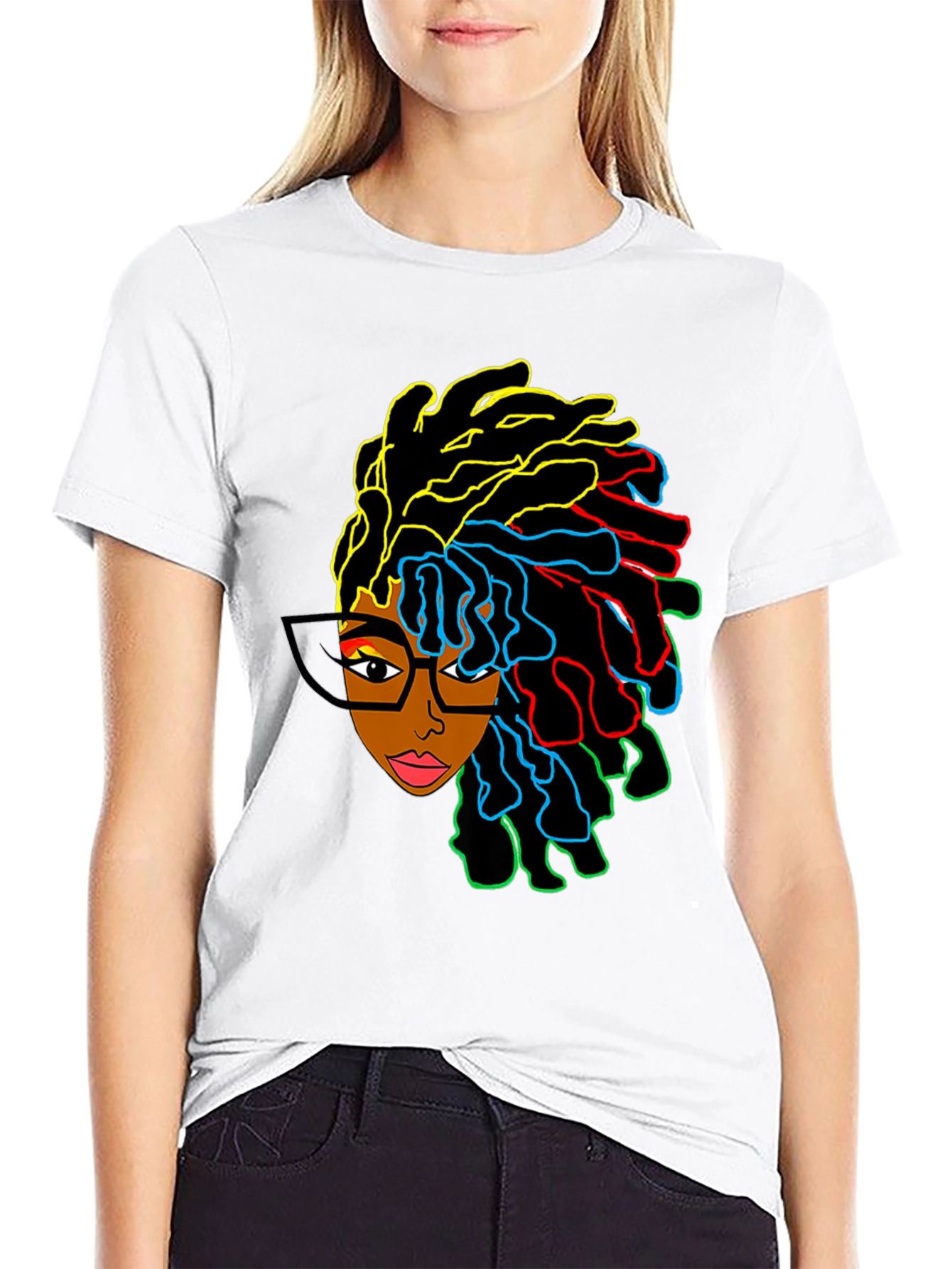 Vibrant Afro Woman Graphic Tee
