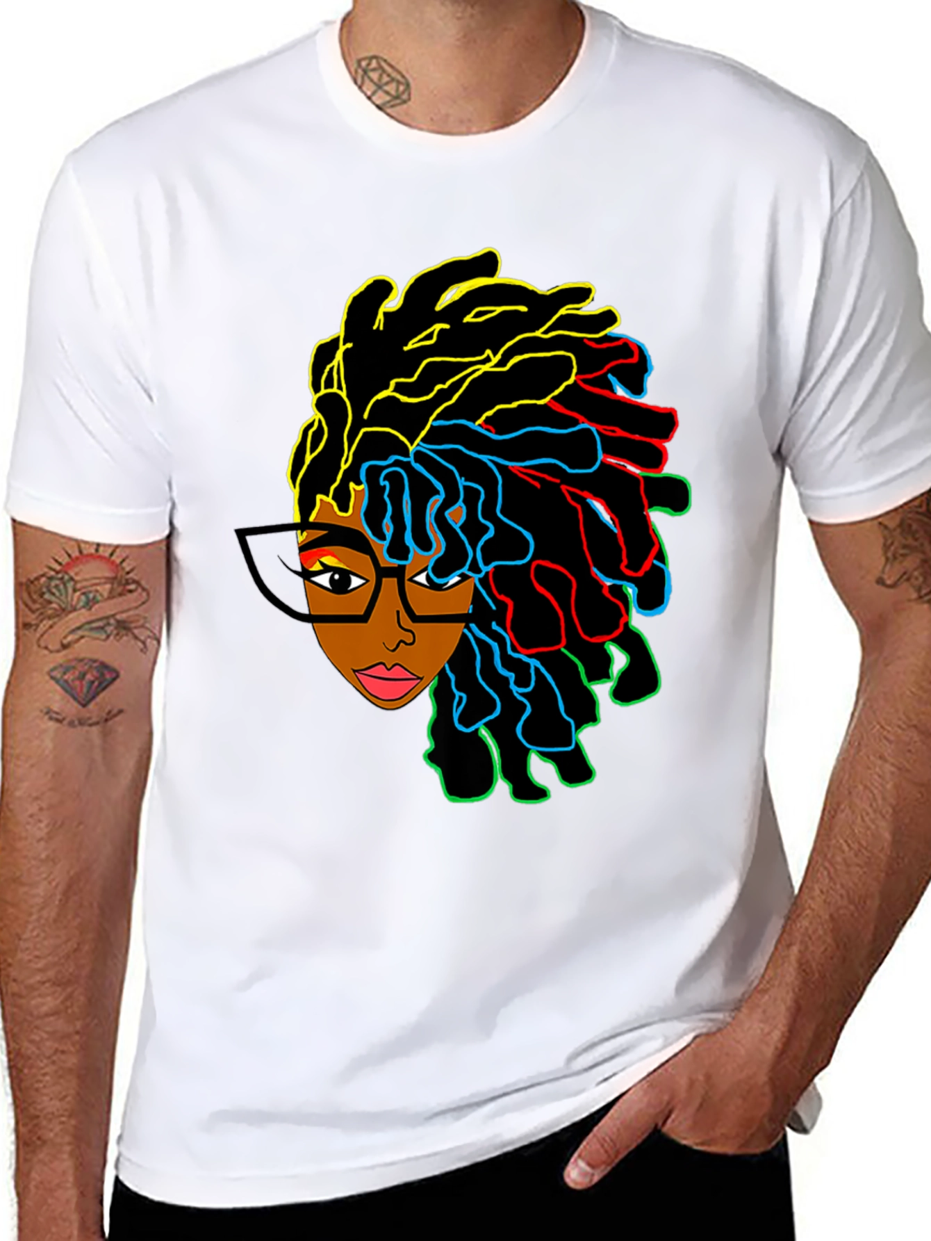 Vibrant Afro Woman Graphic Tee