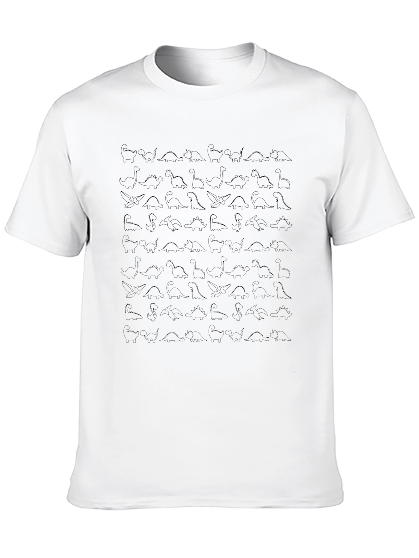 Dino Pattern Black T-Shirt