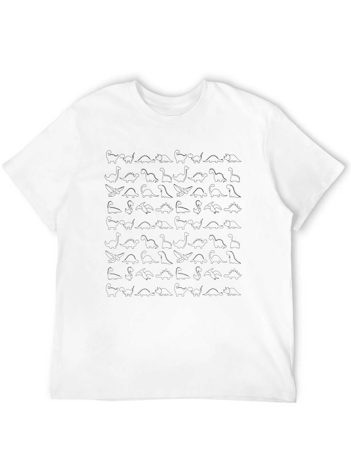 Dino Pattern Black T-Shirt