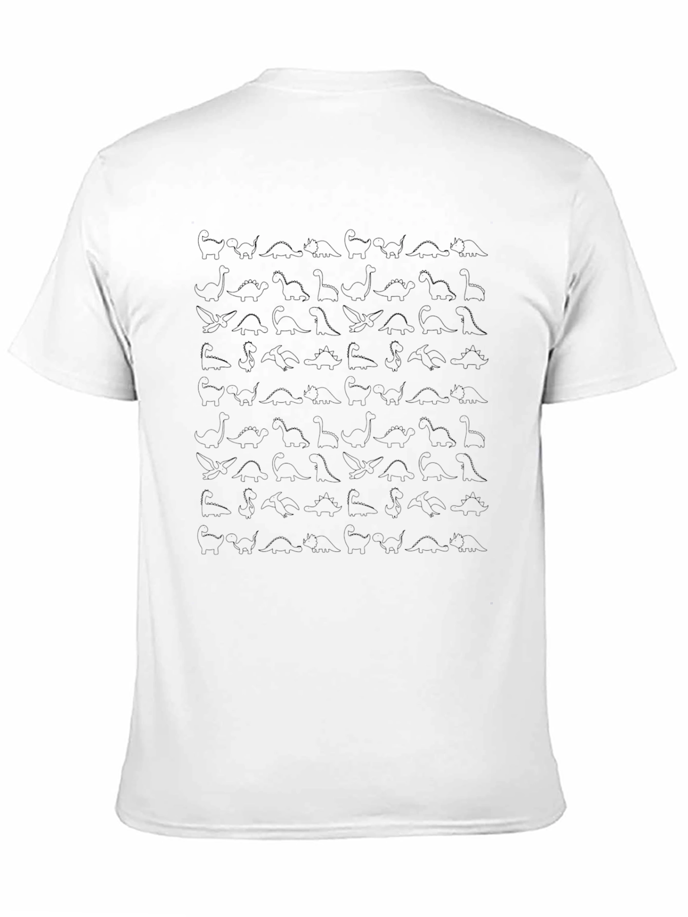 Dino Pattern Black T-Shirt