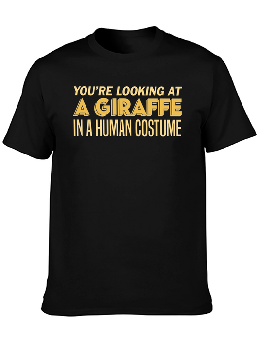 Giraffe in Human Costume Graphic Tee - Funny Animal Shirt