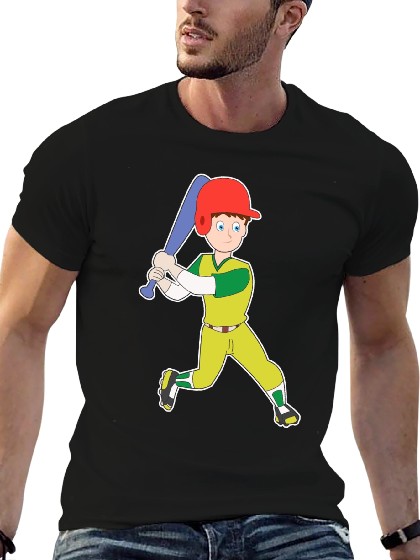 Baseball Cartoon Graphic Tee