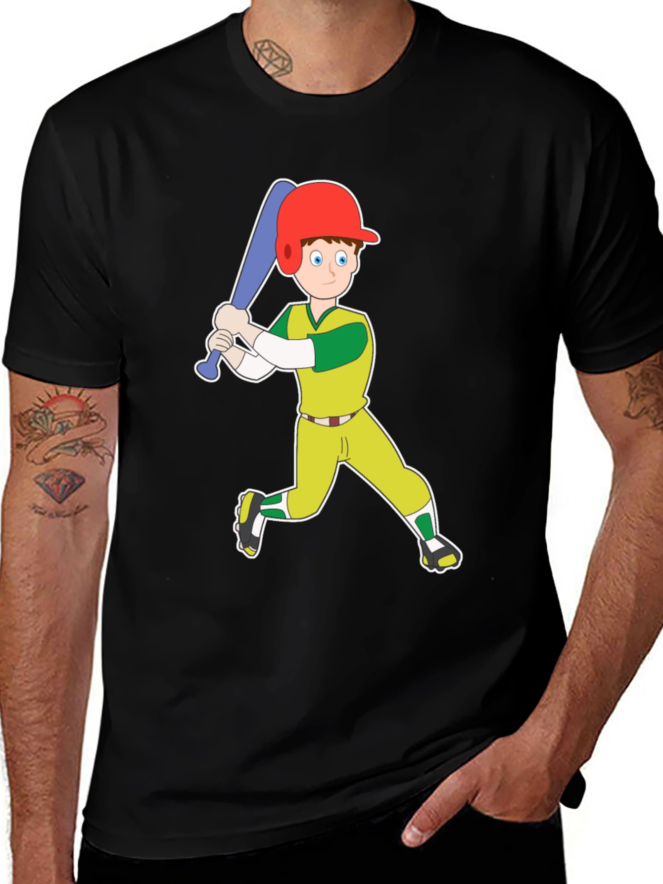 Baseball Cartoon Graphic Tee