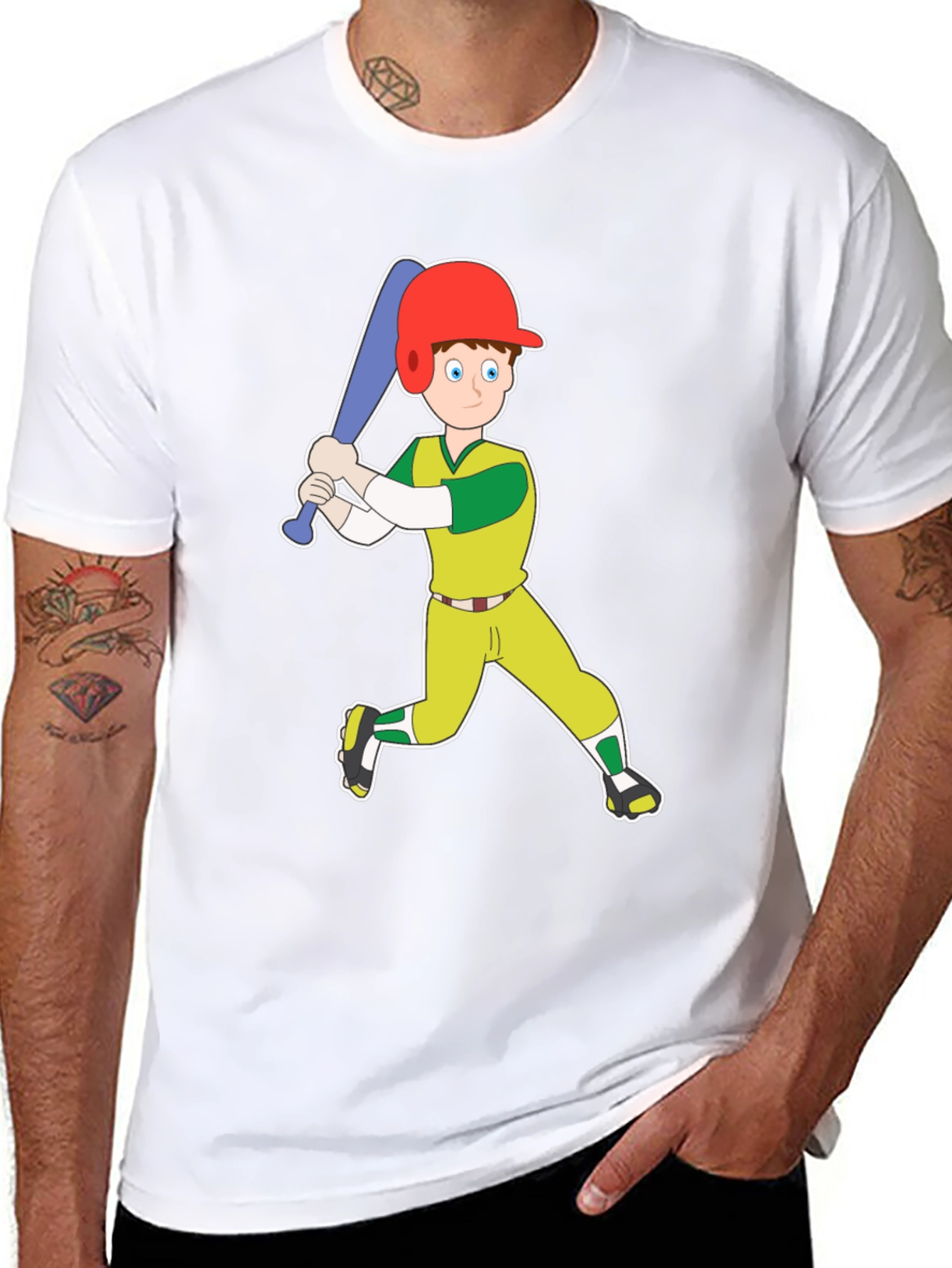 Baseball Cartoon Graphic Tee