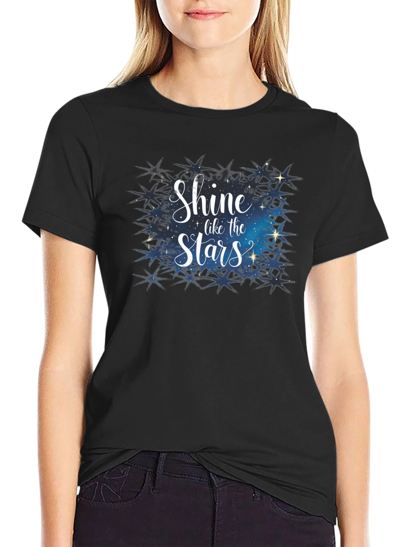 Shine Like the Stars Black Graphic Tee