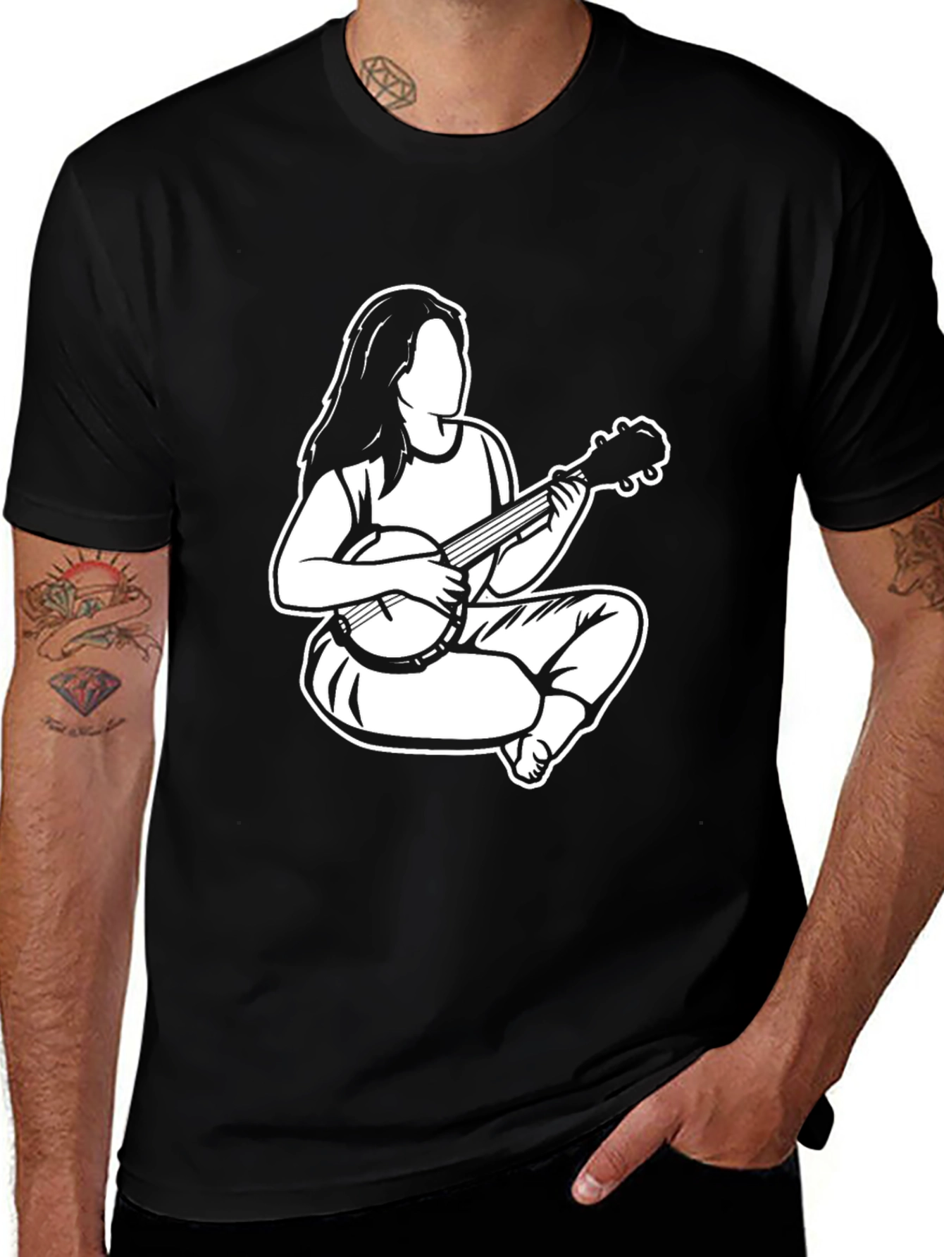 Banjo Player Graphic Tee - Black