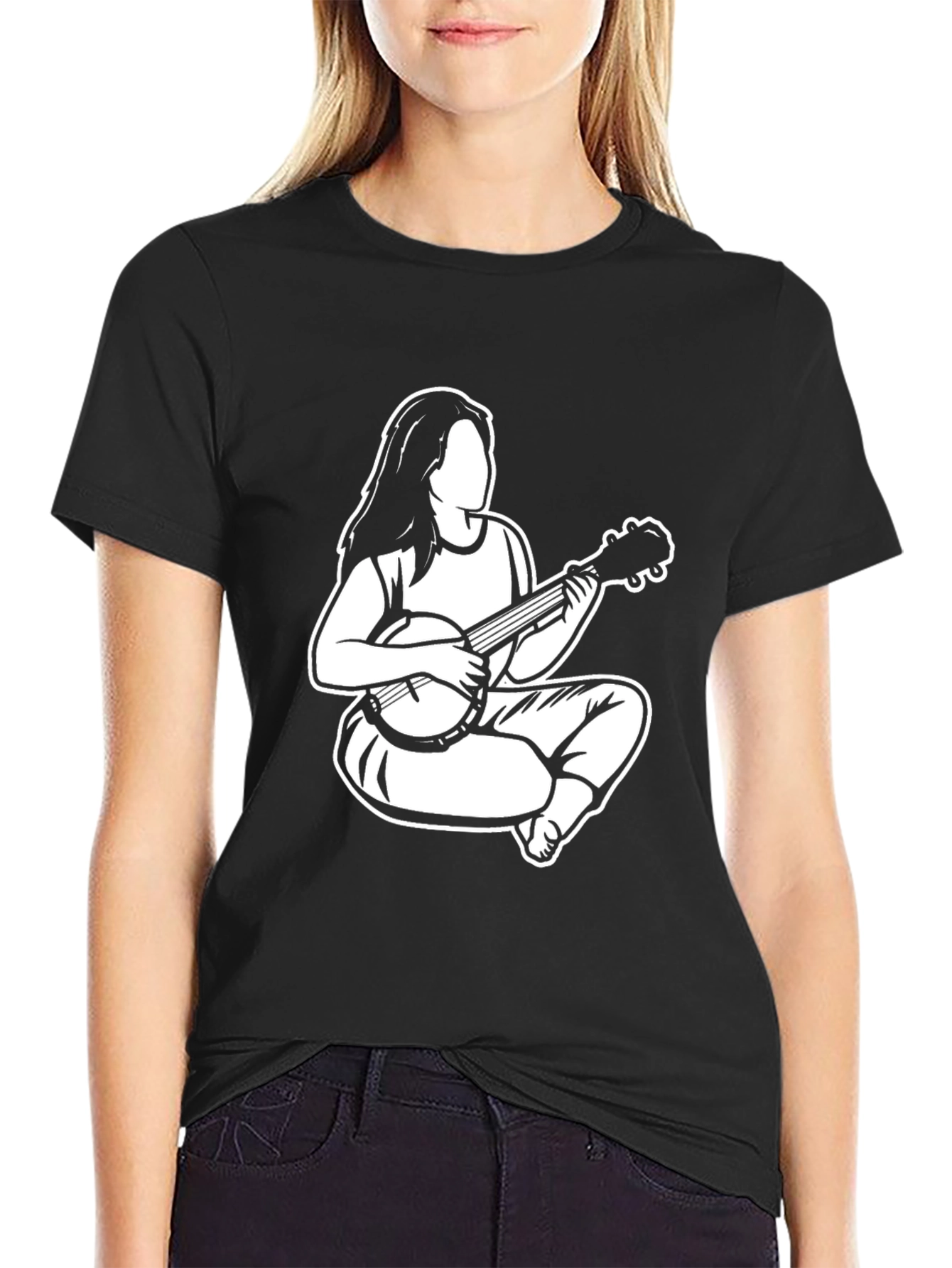 Banjo Player Graphic Tee - Black