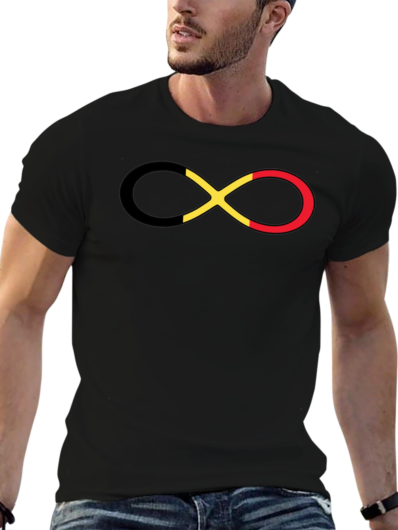 Belgium Flag Infinity Symbol T-Shirt - Casual Wear