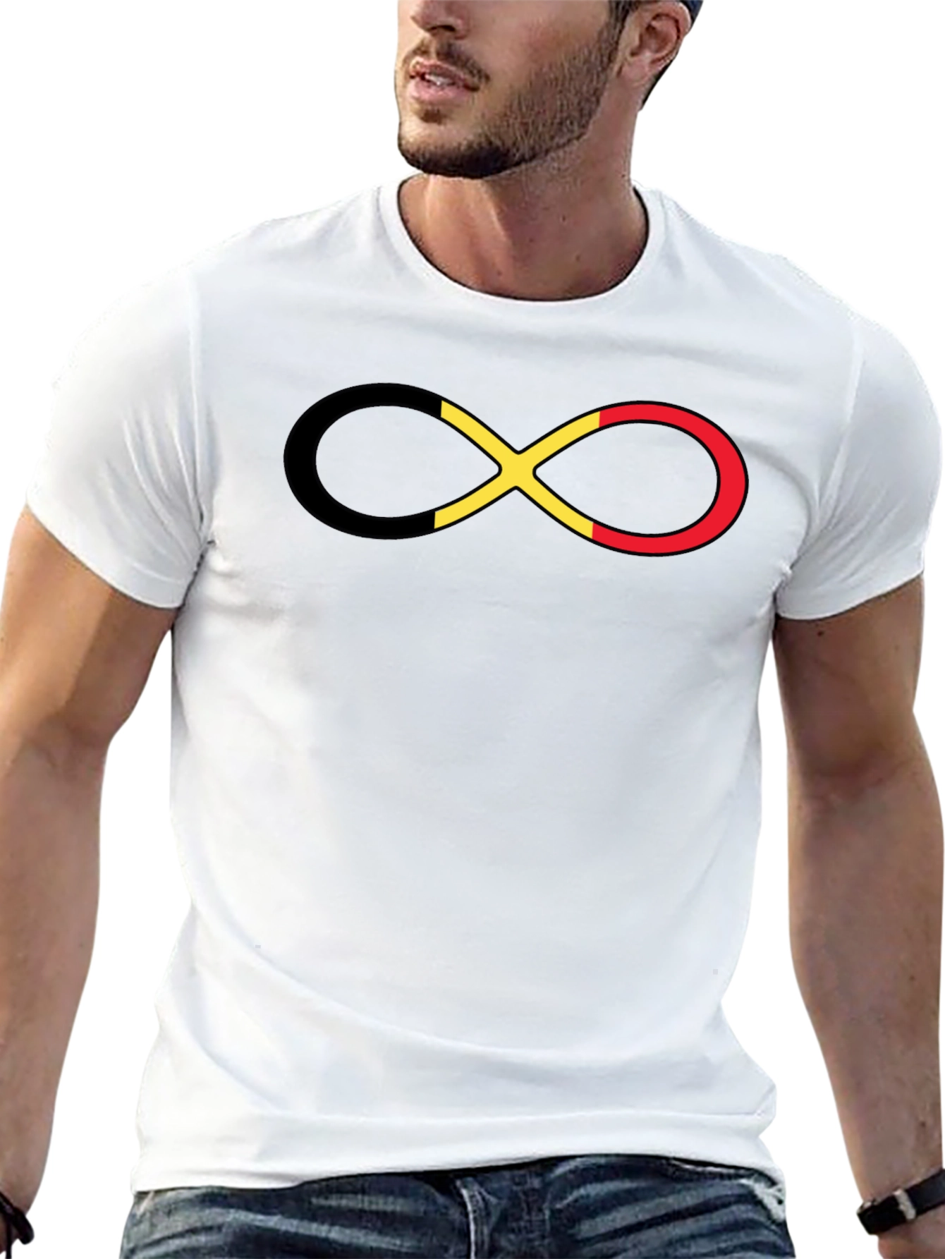 Belgium Flag Infinity Symbol T-Shirt - Casual Wear