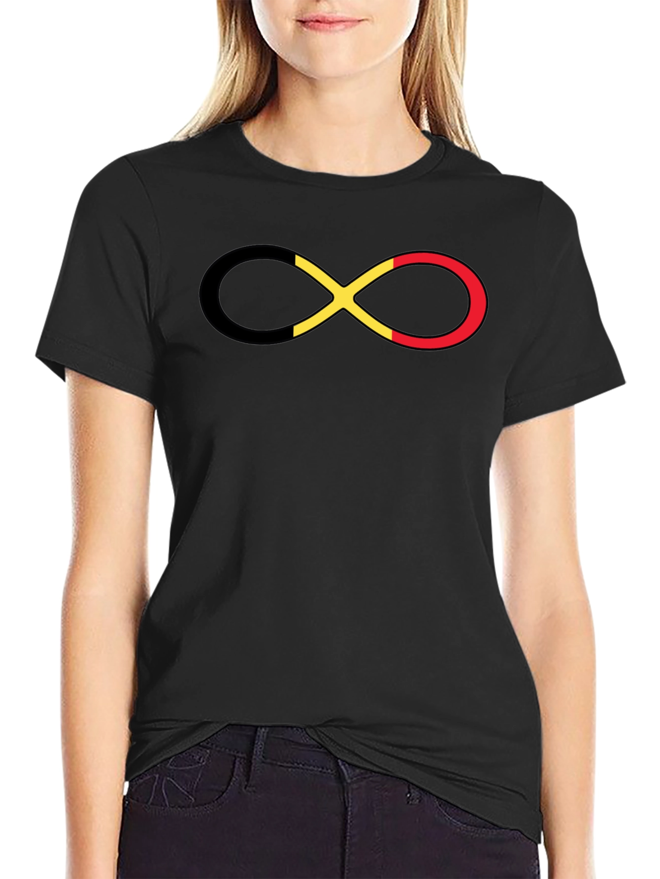 Belgium Flag Infinity Symbol T-Shirt - Casual Wear