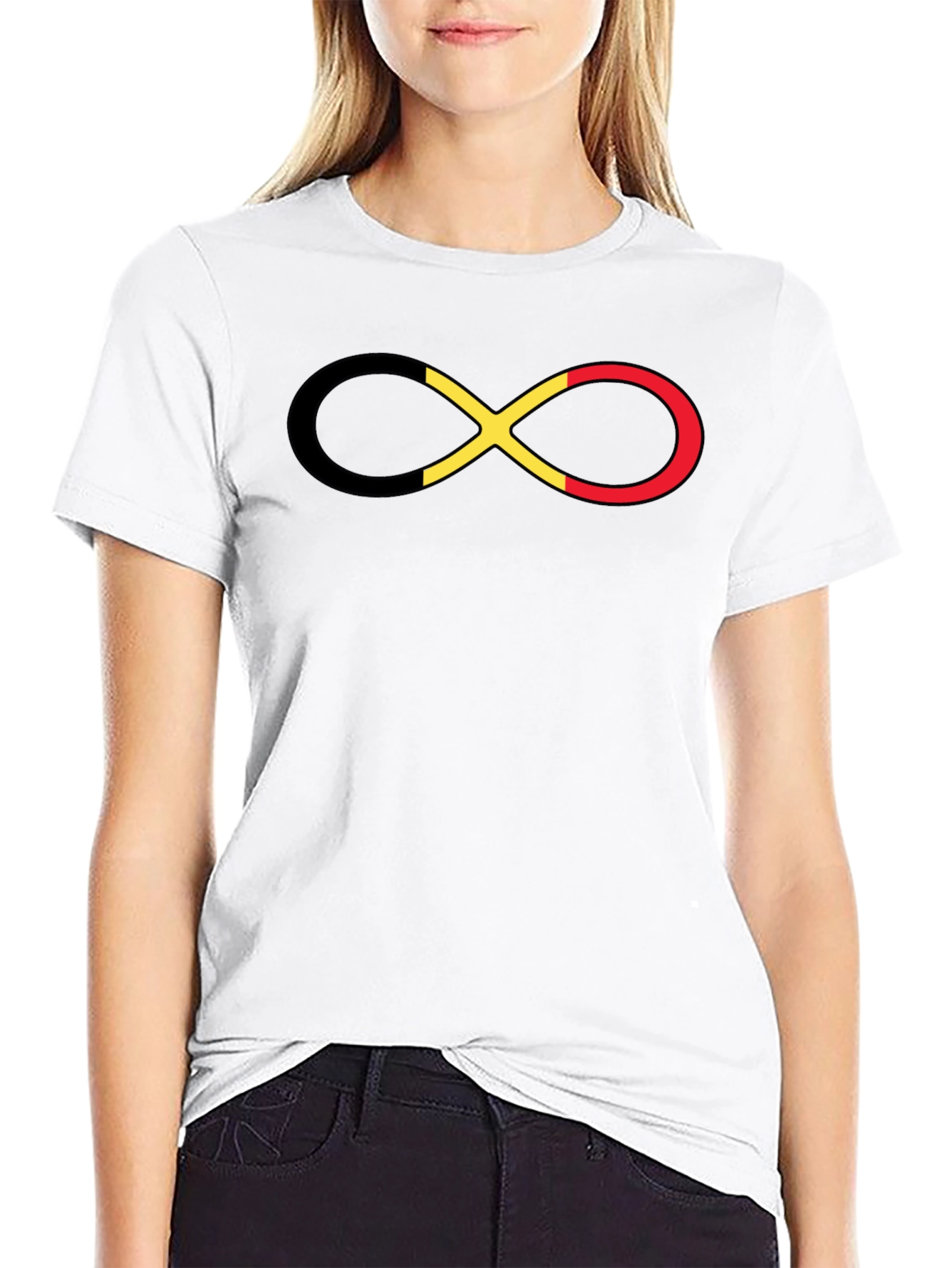Belgium Flag Infinity Symbol T-Shirt - Casual Wear