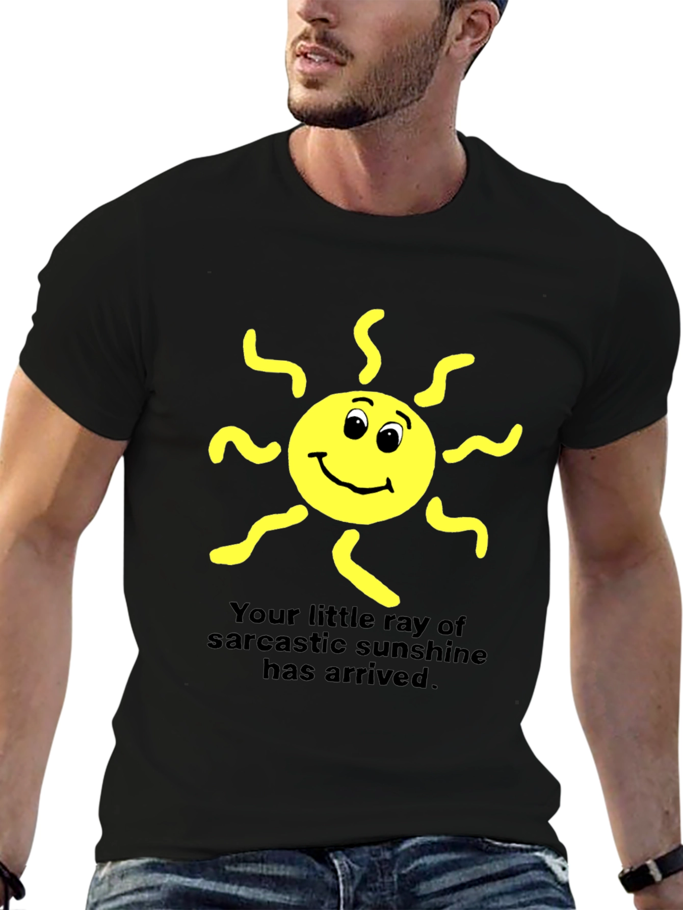 Sarcastic Sunshine Graphic Tee - Black Cotton T-Shirt