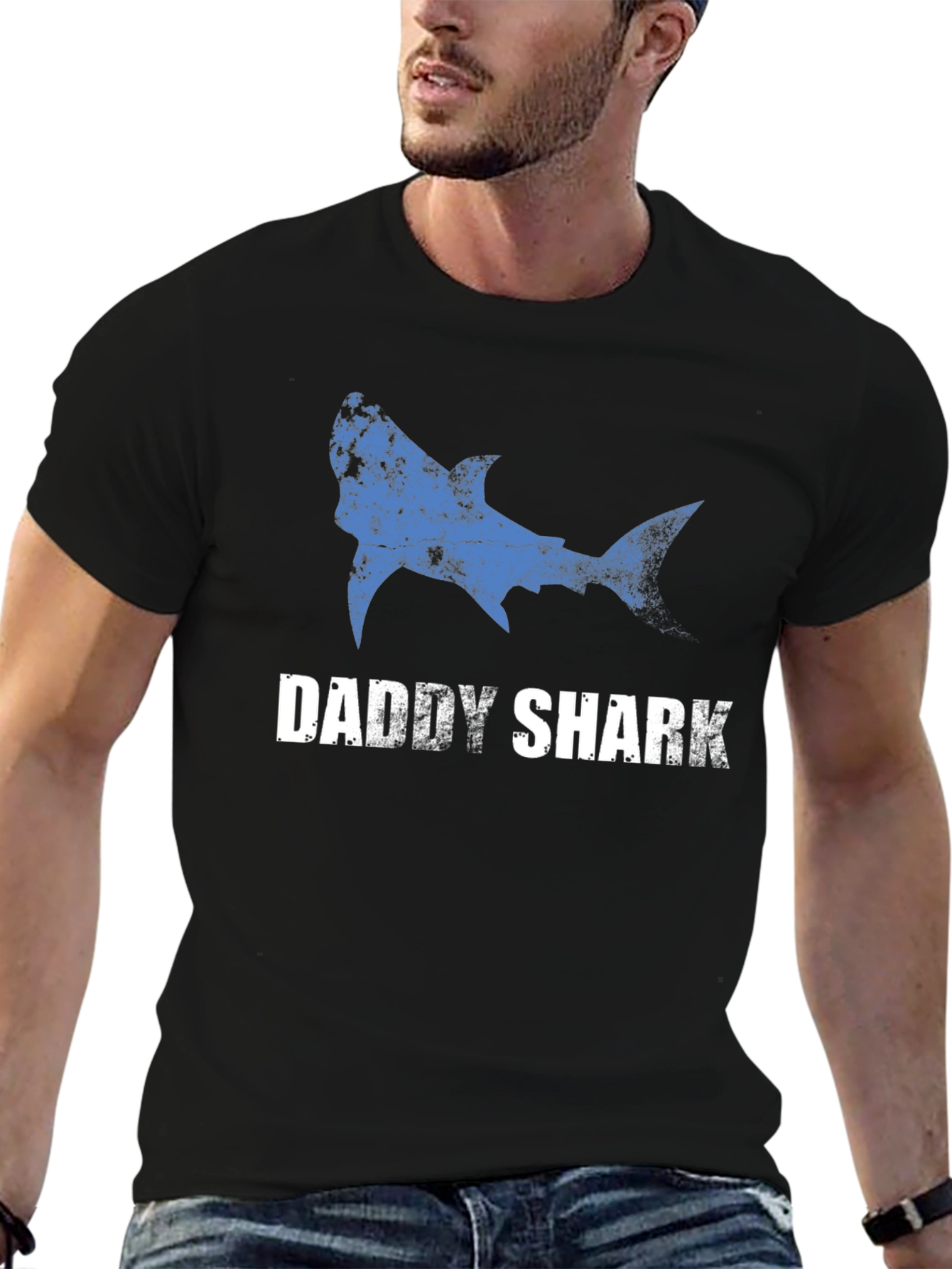 Daddy Shark Graphic Tee - Mens Black T-Shirt