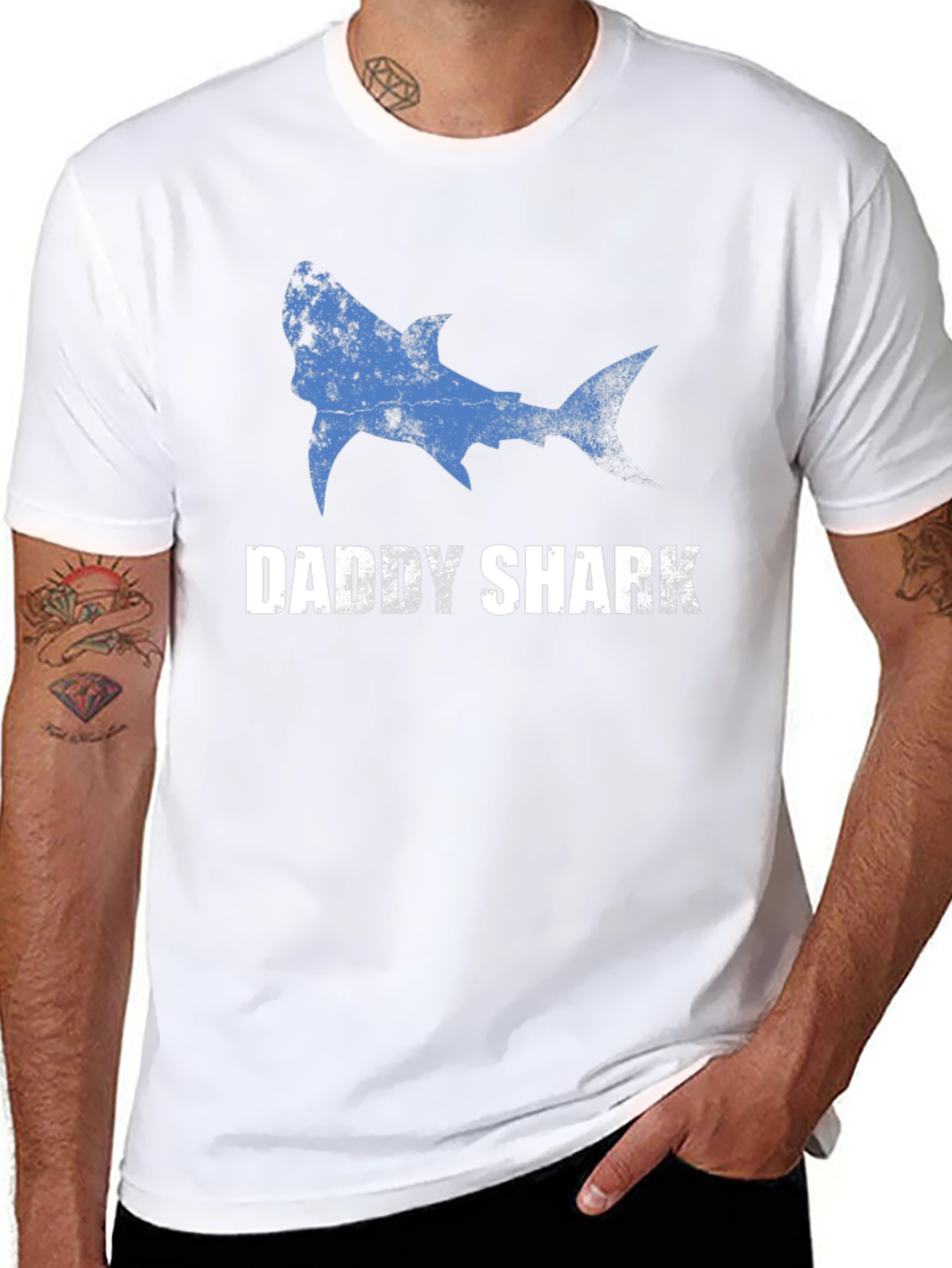 Daddy Shark Graphic Tee - Mens Black T-Shirt