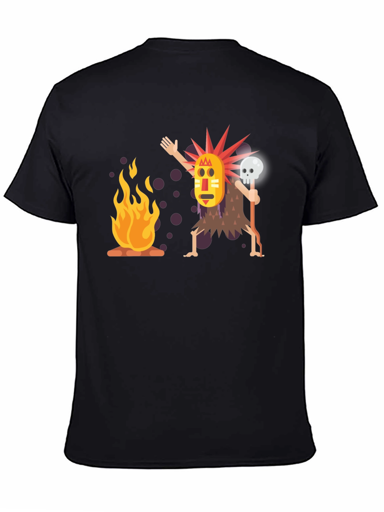 Tribal Mask Graphic Black T-Shirt