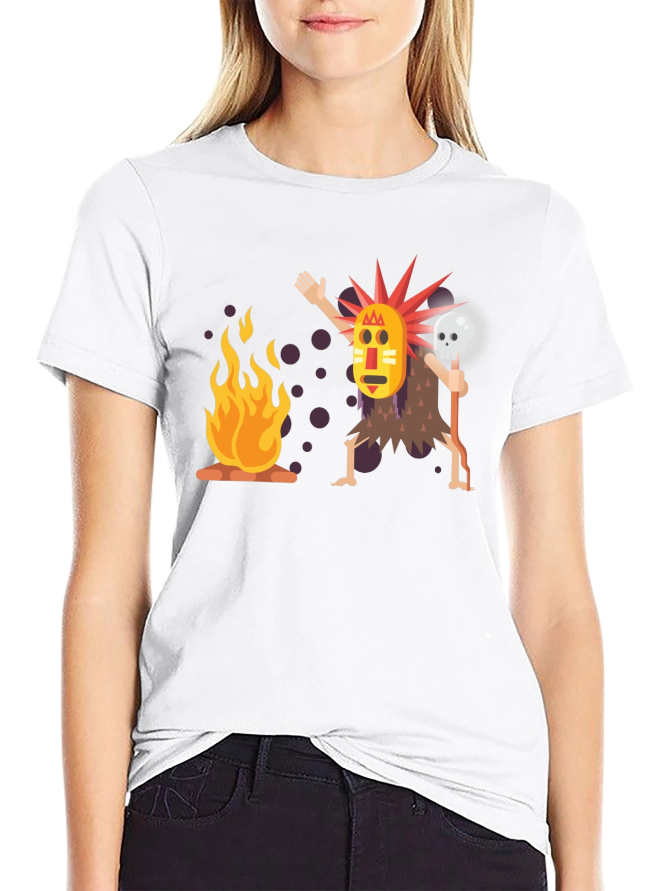 Tribal Mask Graphic Black T-Shirt