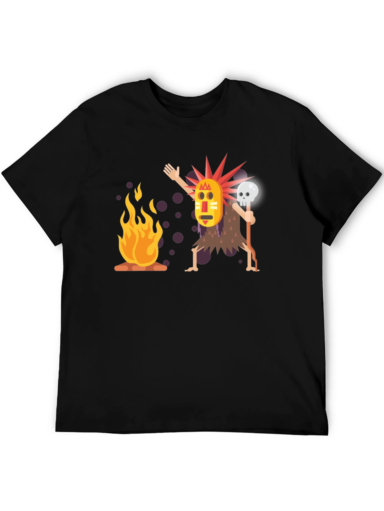 Tribal Mask Graphic Black T-Shirt