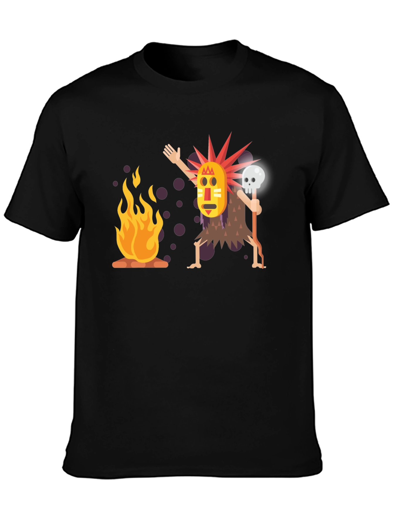 Tribal Mask Graphic Black T-Shirt