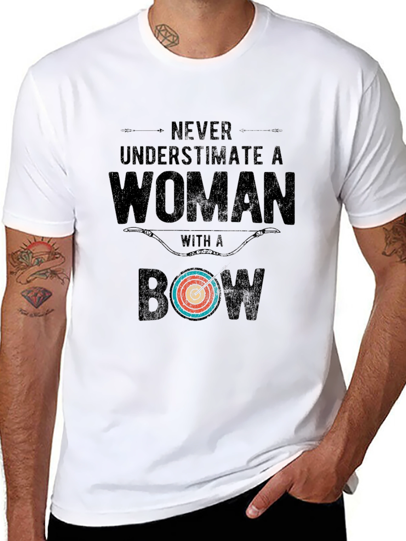 Never Underestimate a Woman with a Bow T-Shirt