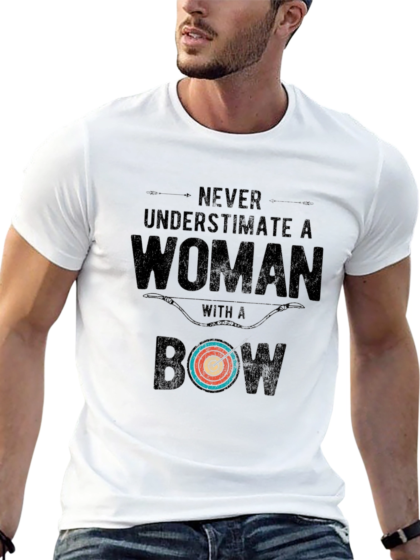 Never Underestimate a Woman with a Bow T-Shirt
