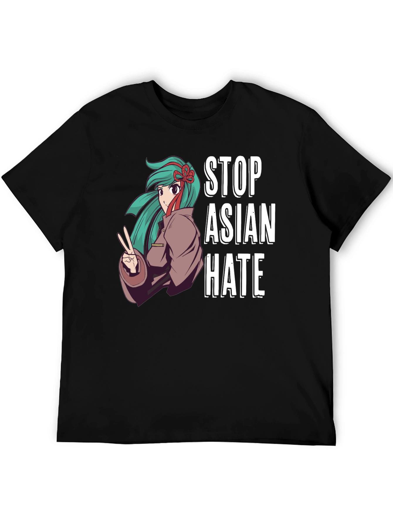 Stop Asian Hate T-Shirt Anime Design Activism Tee