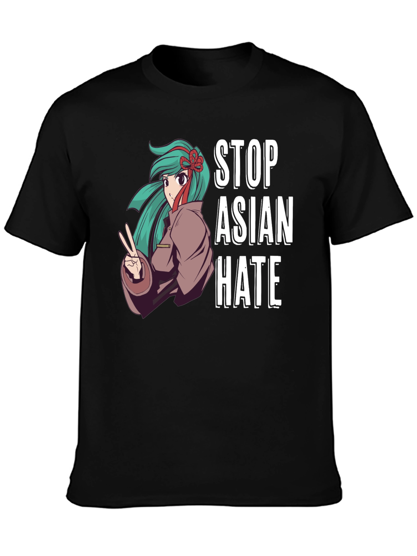 Stop Asian Hate T-Shirt Anime Design Activism Tee