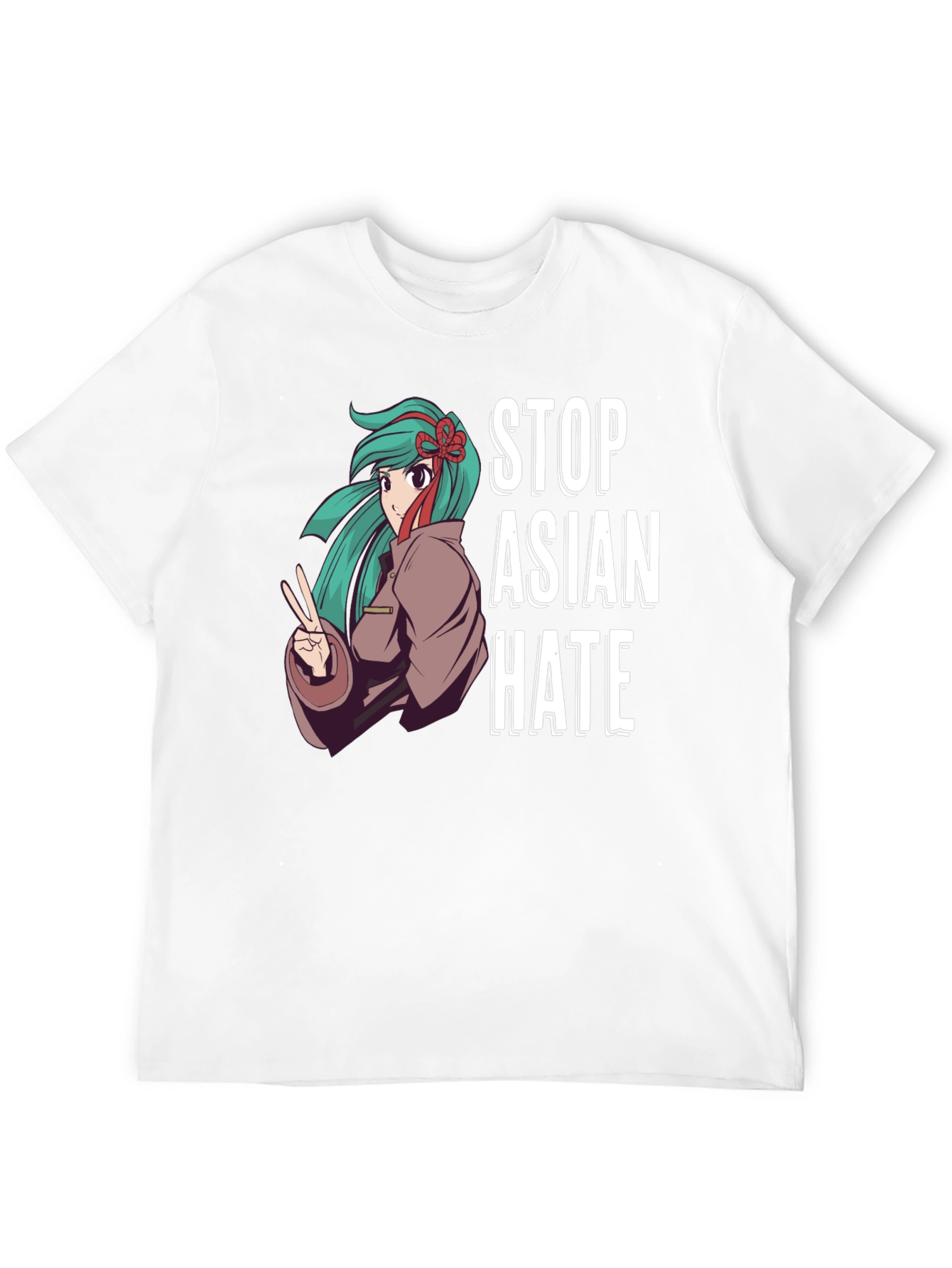 Stop Asian Hate T-Shirt Anime Design Activism Tee