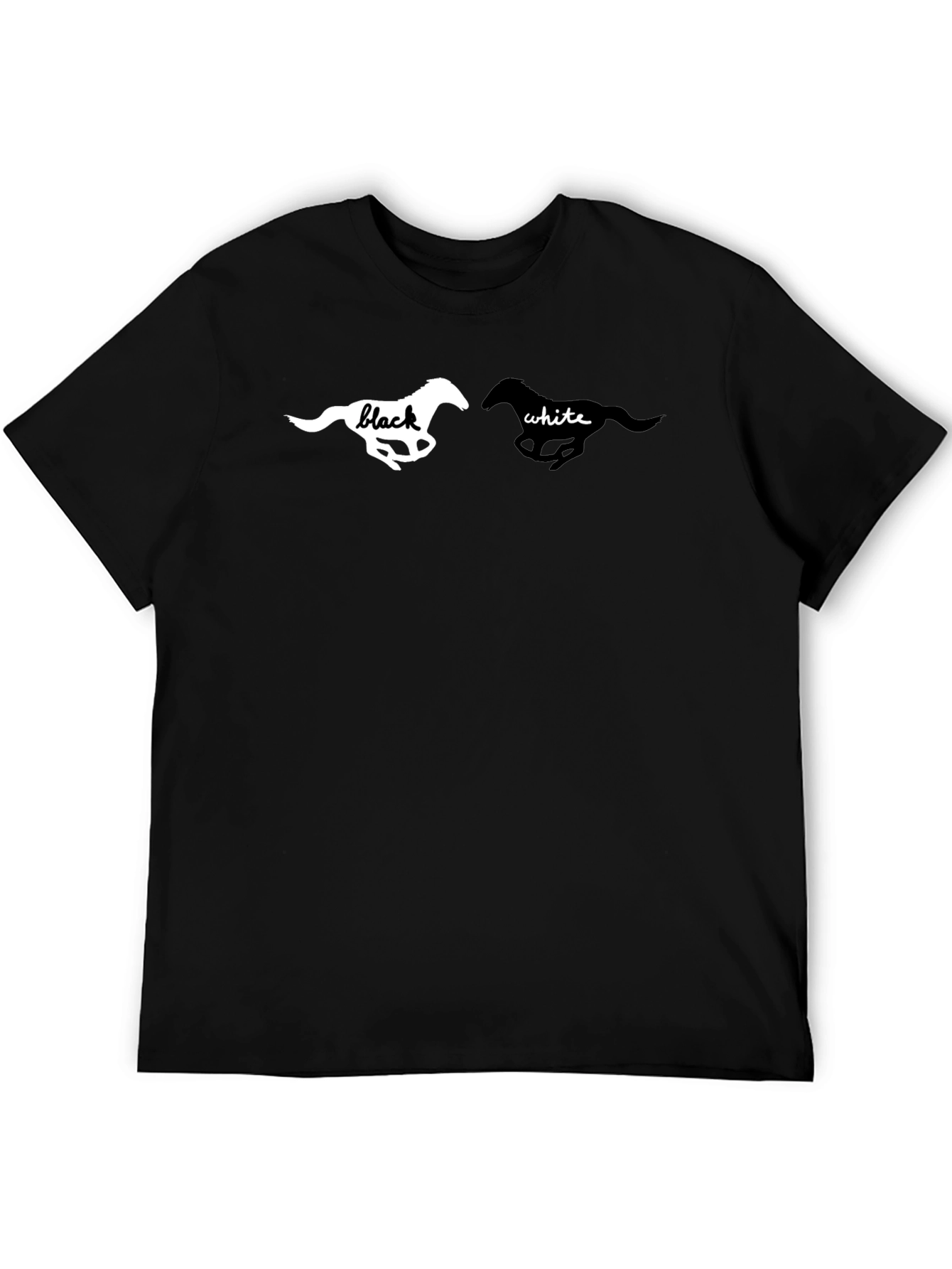 Black T-Shirt with Horse Graphic