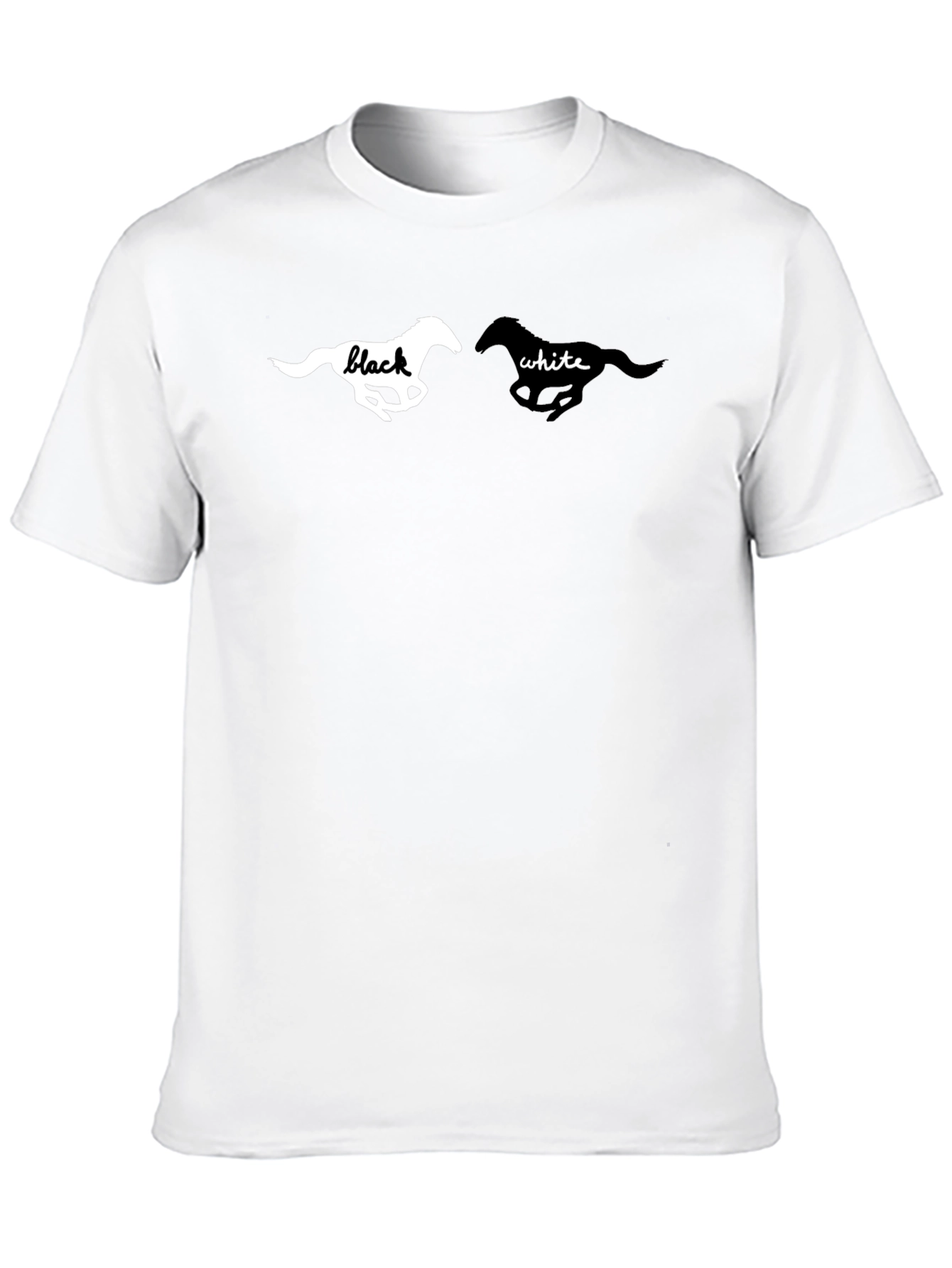 Black T-Shirt with Horse Graphic