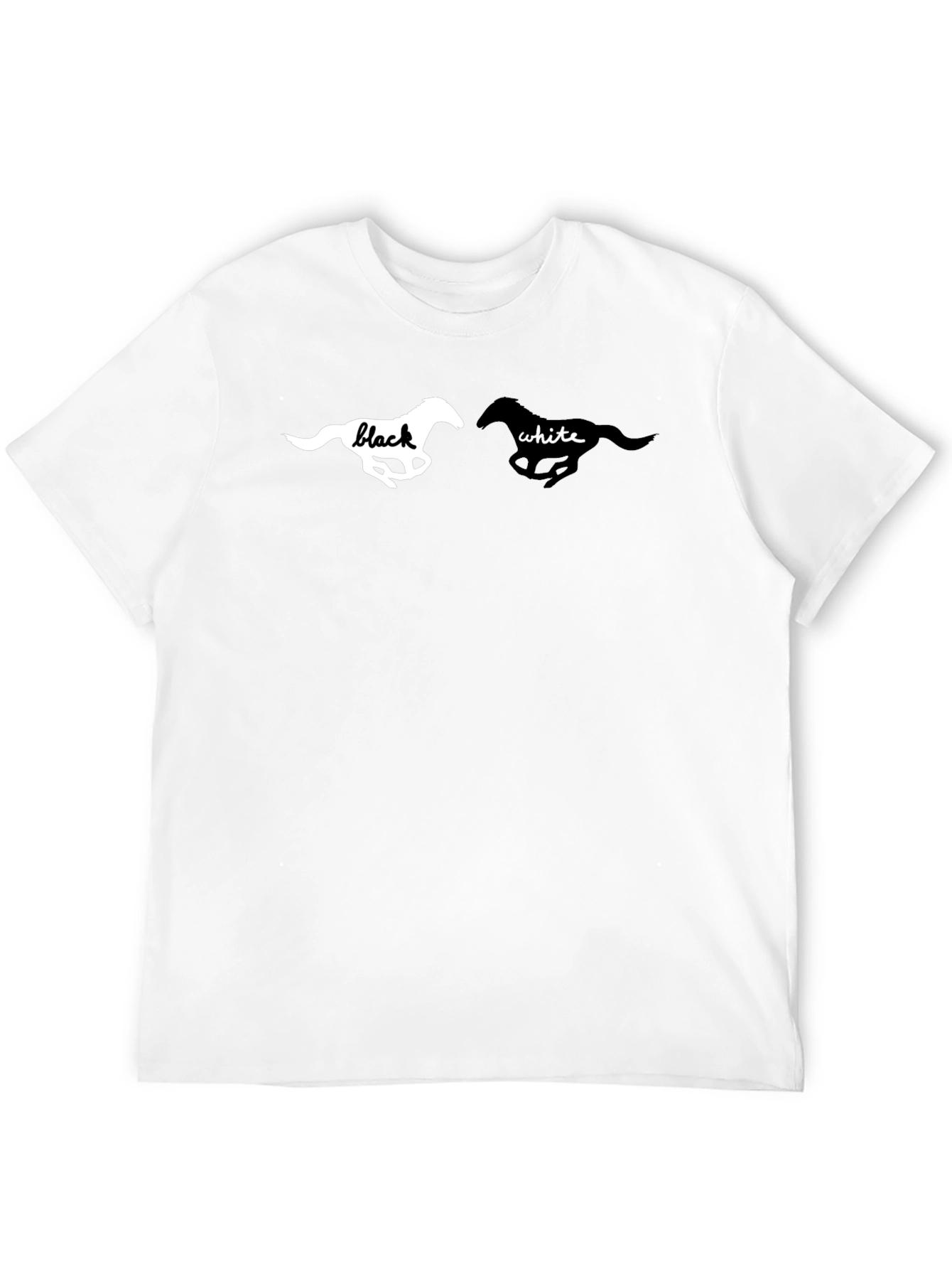 Black T-Shirt with Horse Graphic