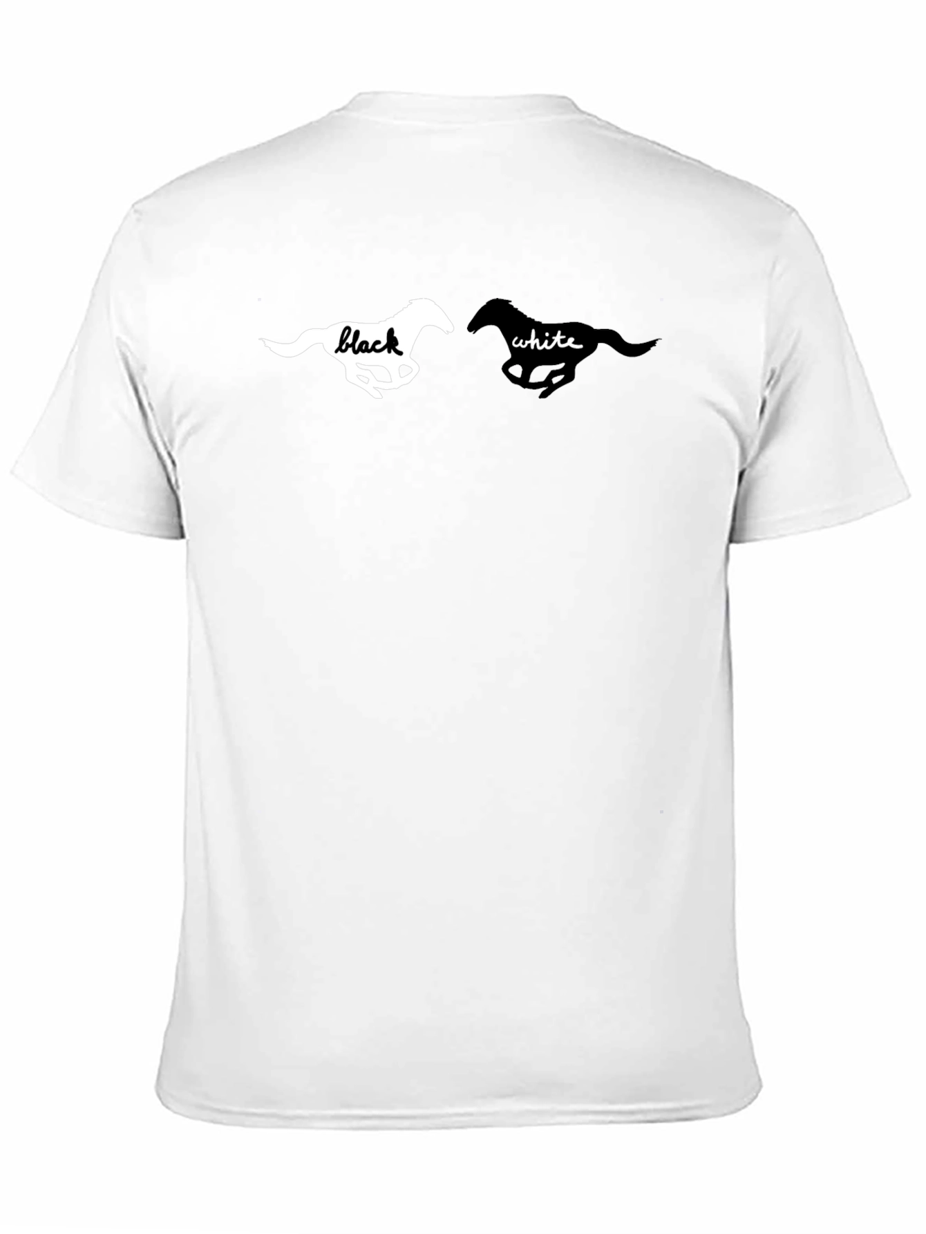 Black T-Shirt with Horse Graphic