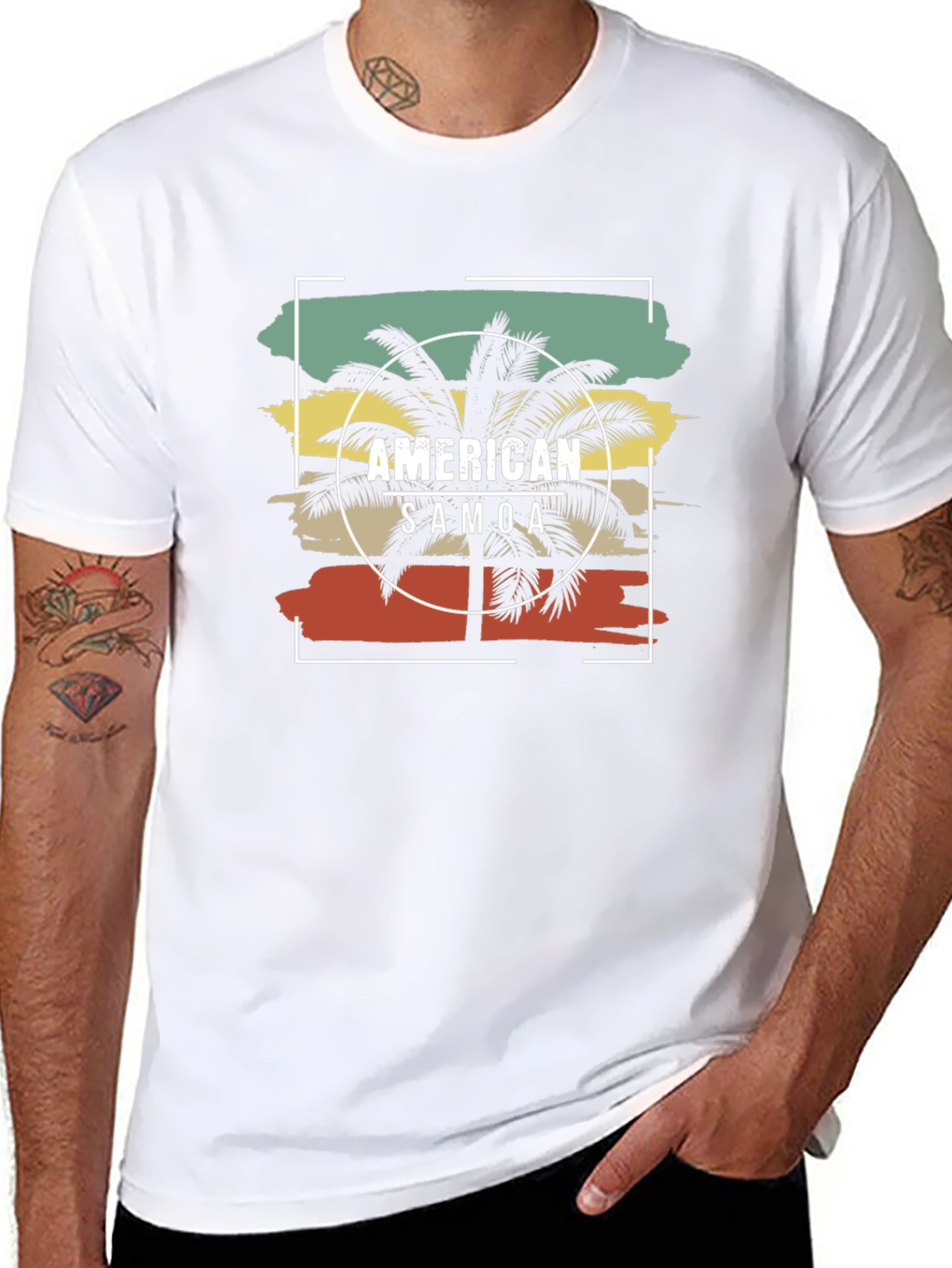 American Samoa Palm Tree Graphic T-Shirt