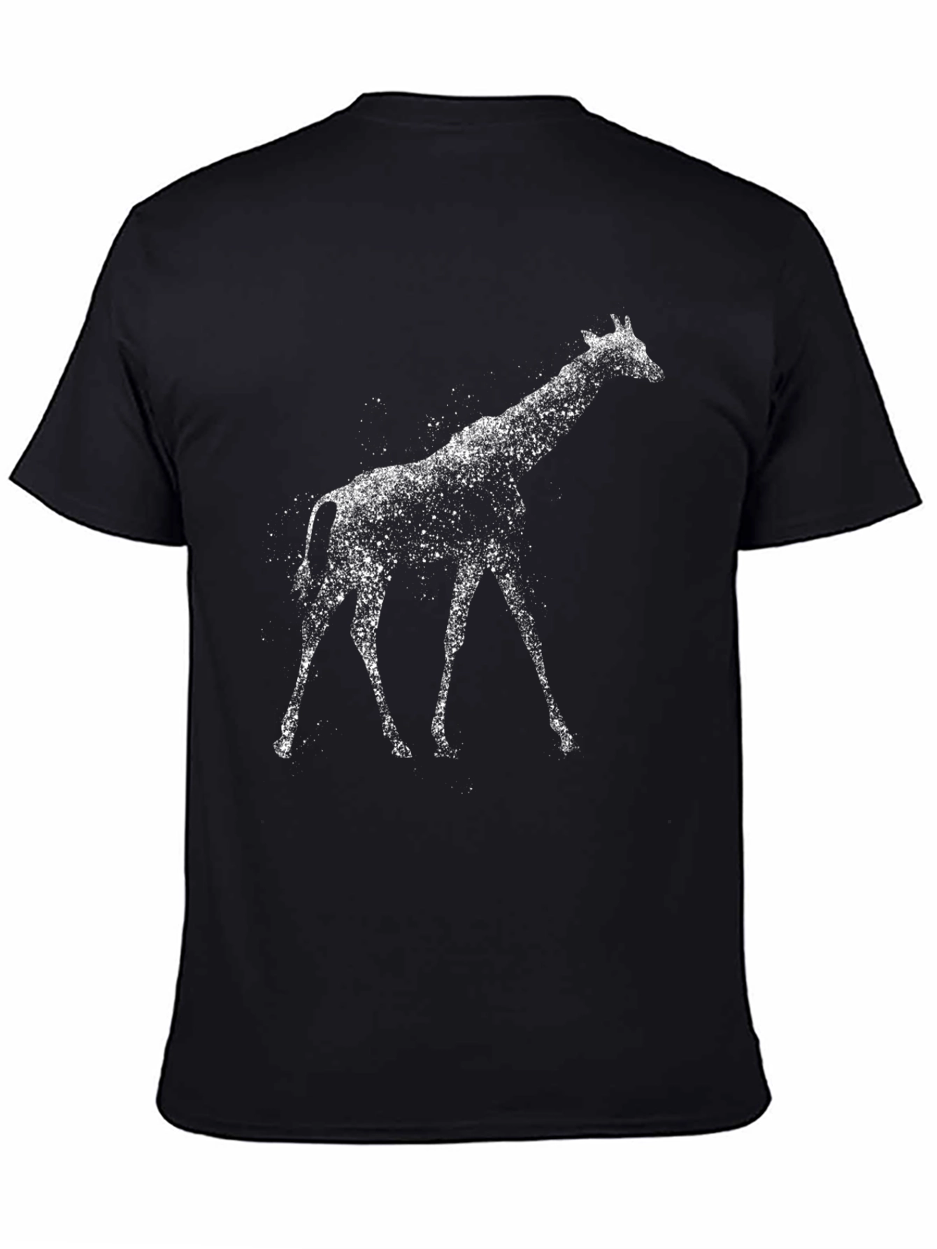 Giraffe Splatter Art Graphic Tee - Modern Black T-Shirt