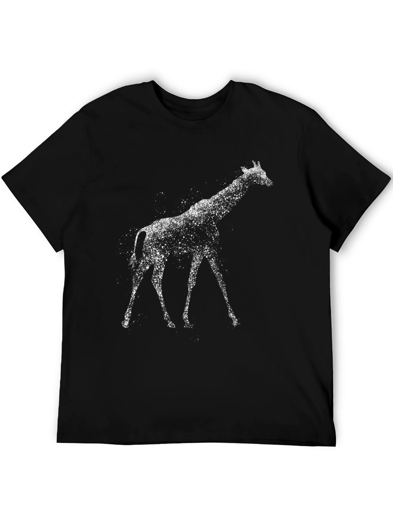 Giraffe Splatter Art Graphic Tee - Modern Black T-Shirt