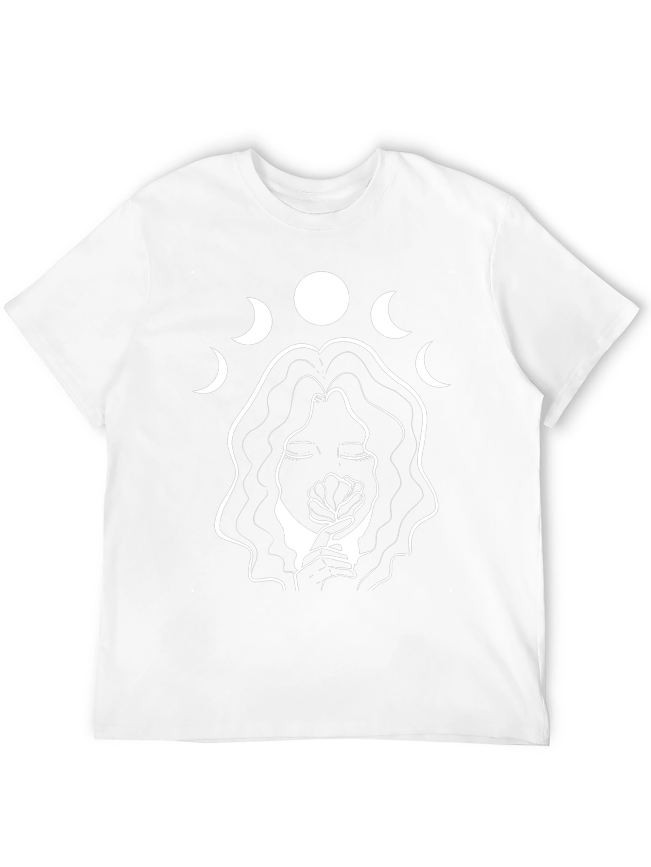Moon Phase Woman Graphic Tee - Stylish Black T-Shirt