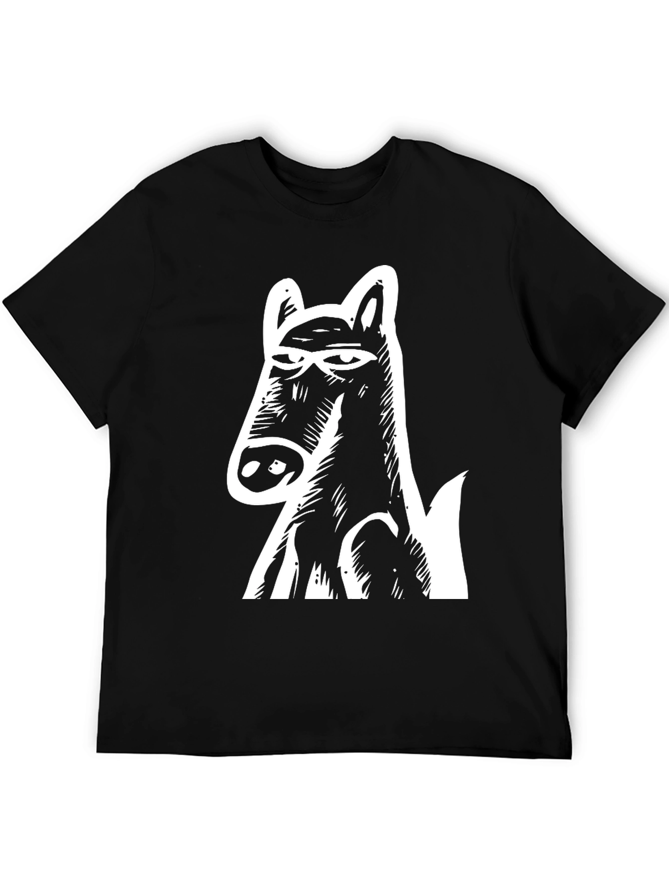 Dog Graphic Print Black T-Shirt