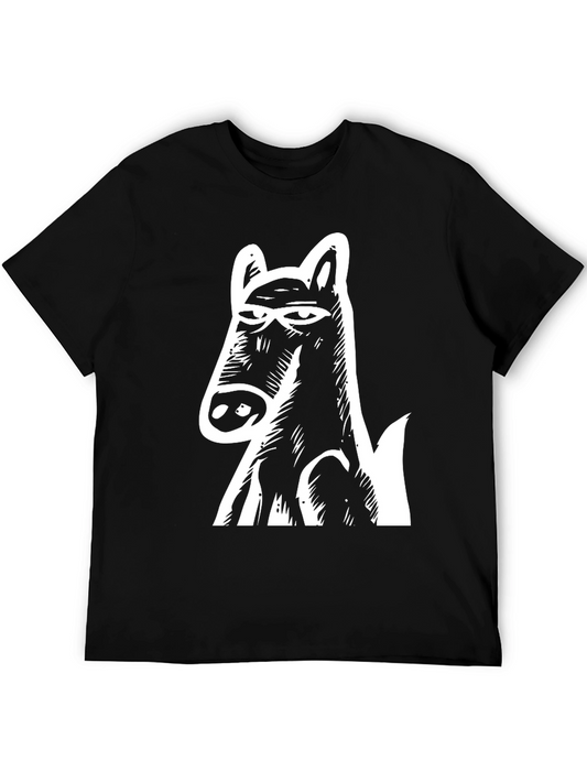 Dog Graphic Print Black T-Shirt