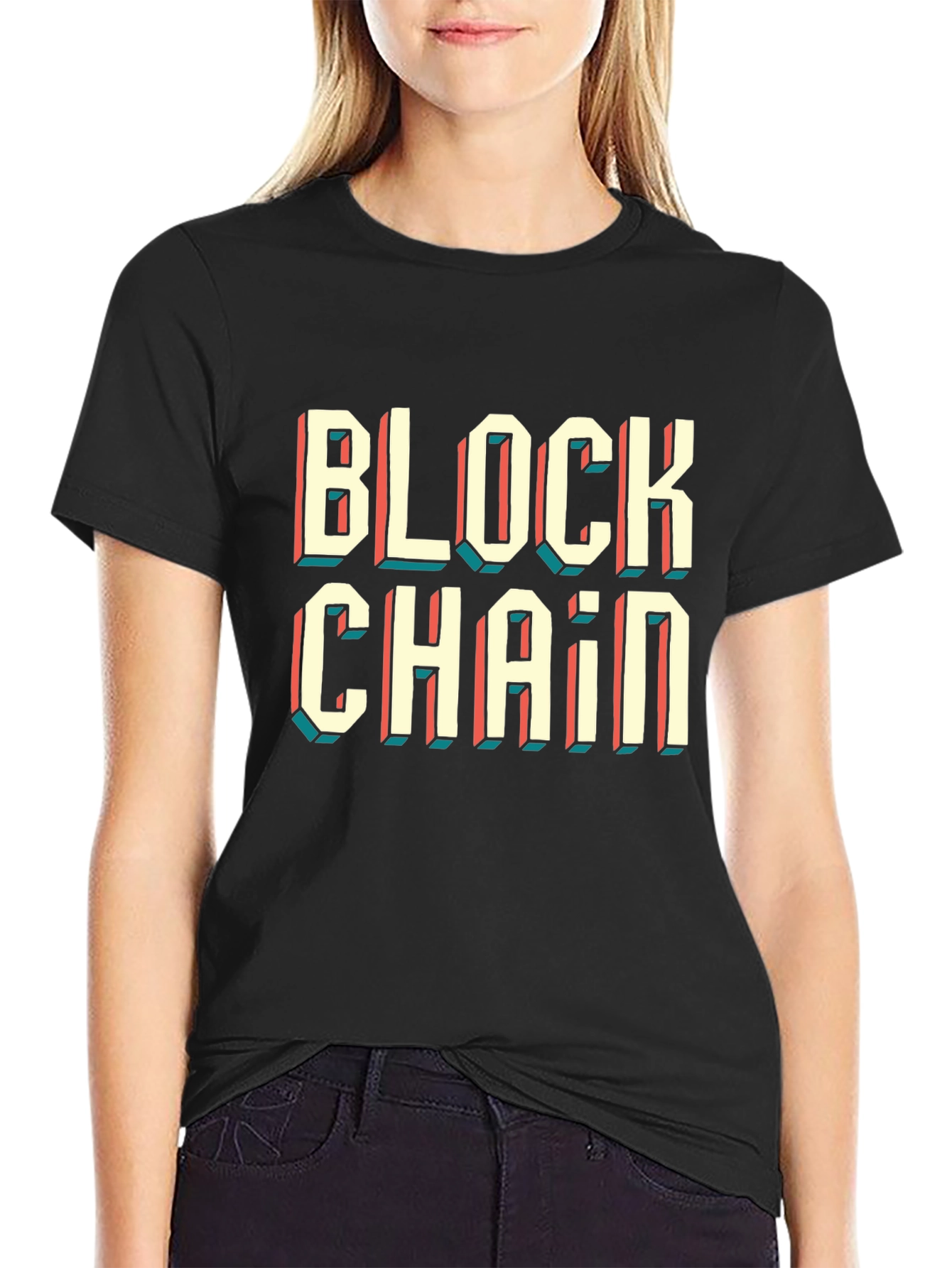 Blockchain Graphic Tee - Retro Style