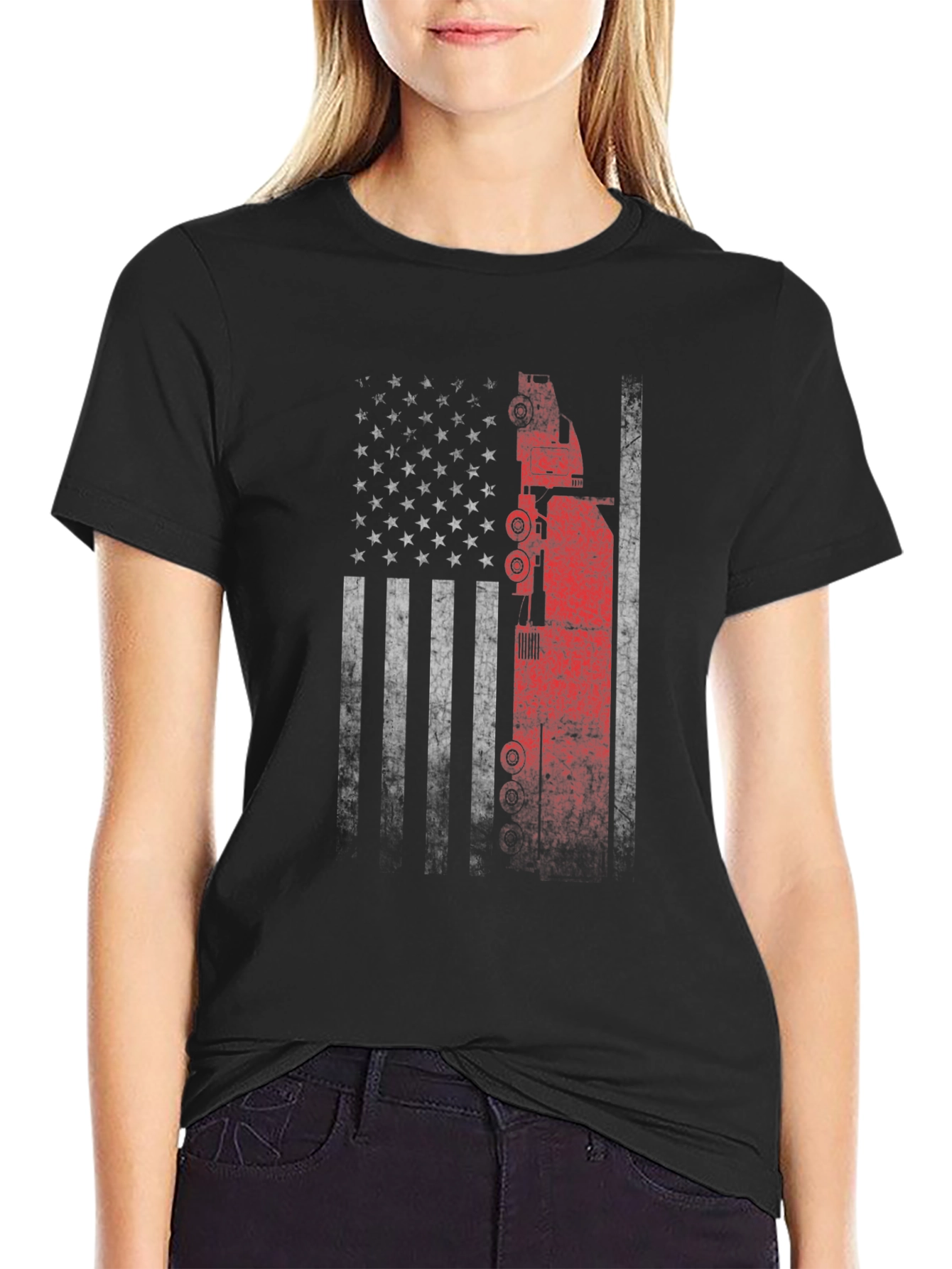 American Flag Crane Operator T-Shirt