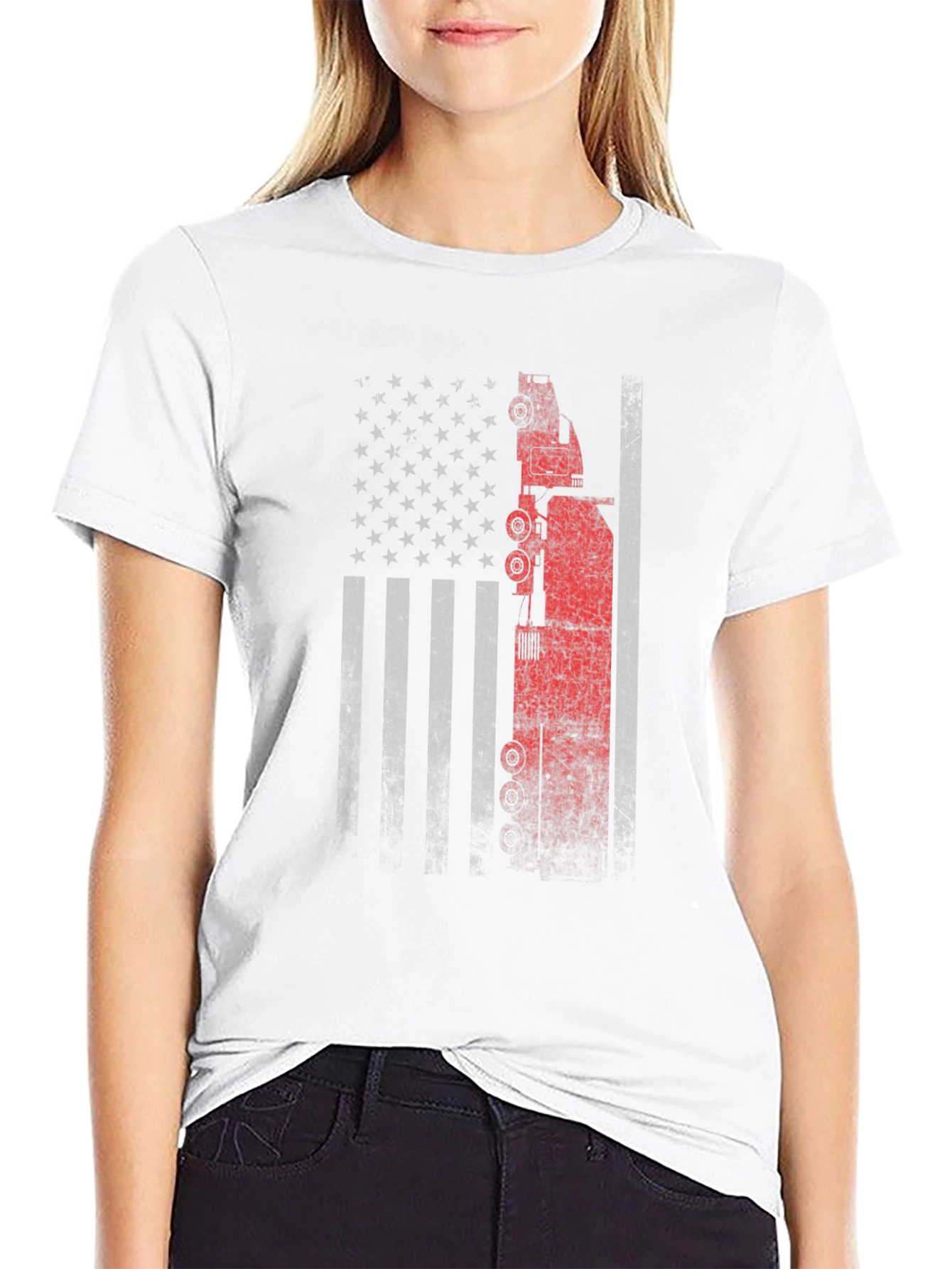 American Flag Crane Operator T-Shirt