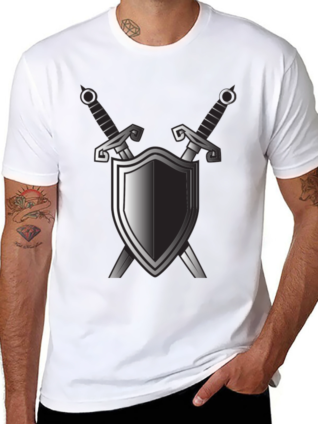 Shield & Sword Graphic Black T-Shirt