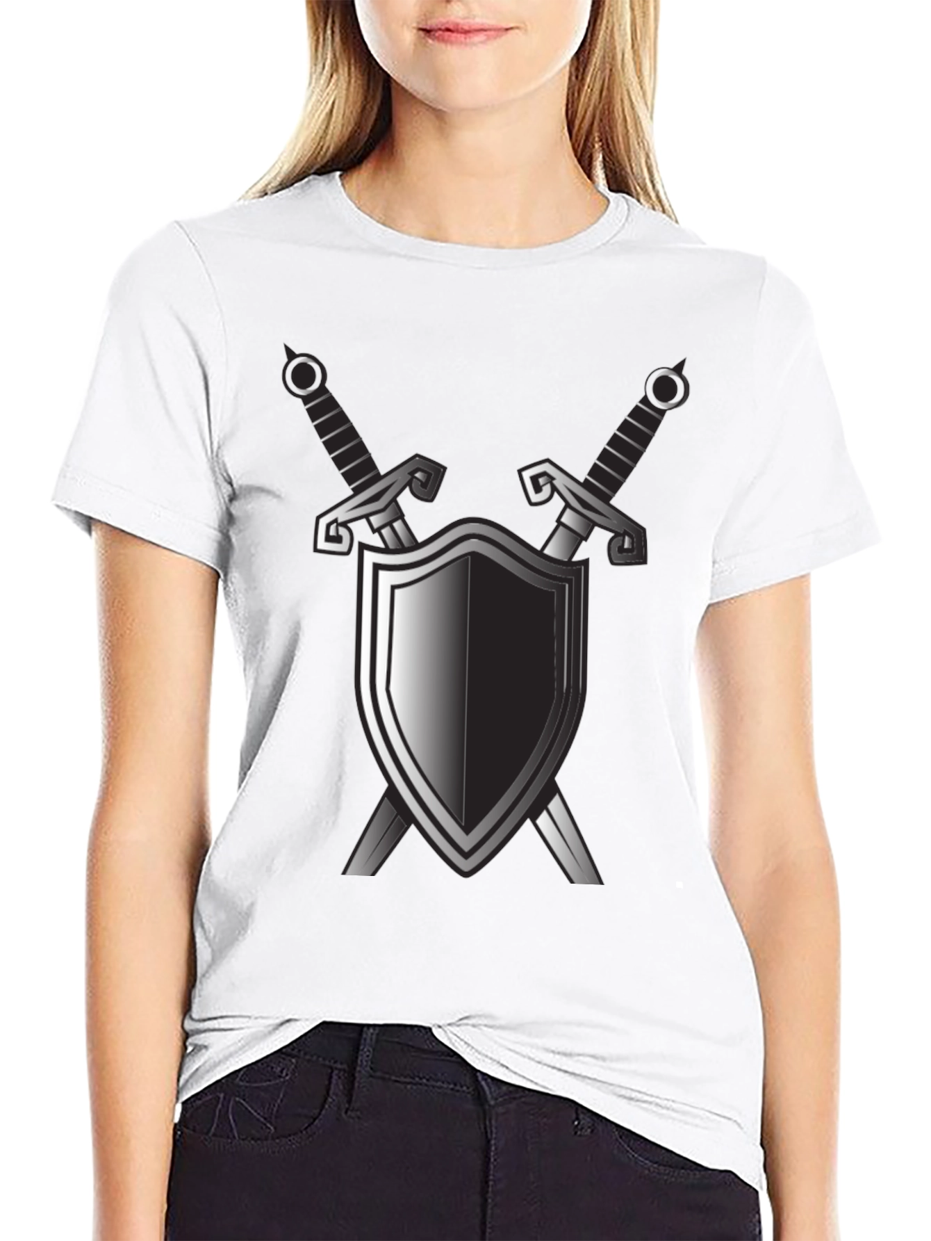 Shield & Sword Graphic Black T-Shirt